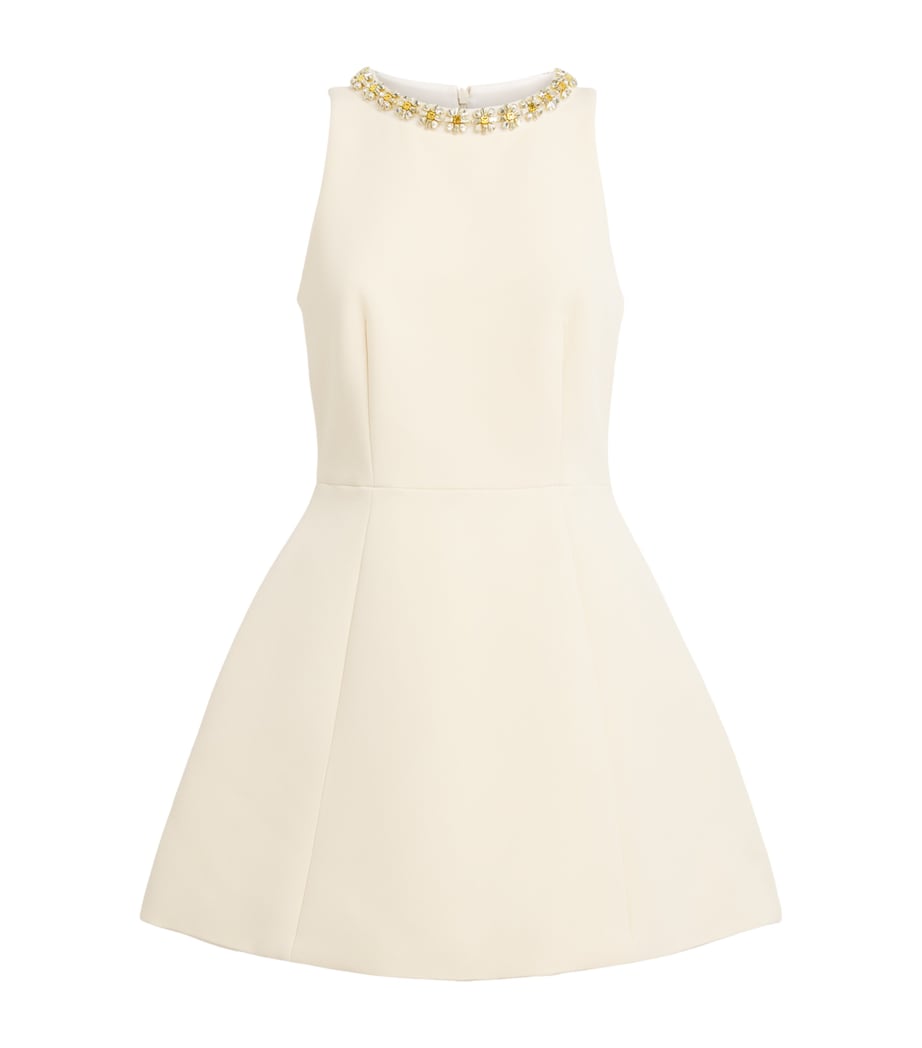 Sandro Paris Womens Crystal-Embellished Mini Dress Vanilla Image 1