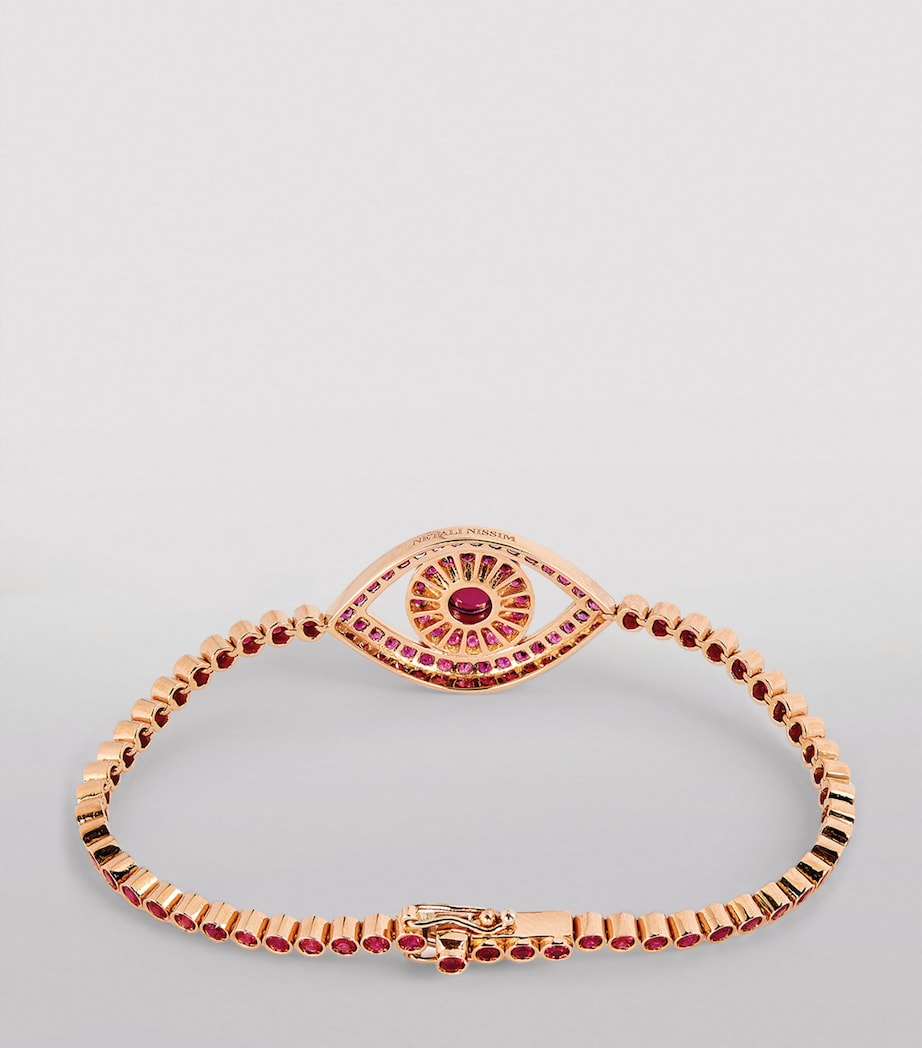 Rose Gold, Ruby and Quartz Protected Bracelet PINK Image 2