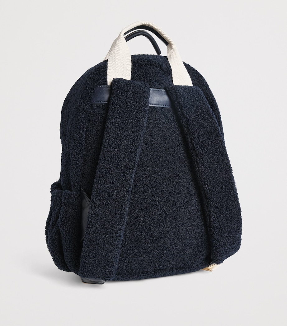 Bouclé Logo-Strap Backpack NAVY Image 2