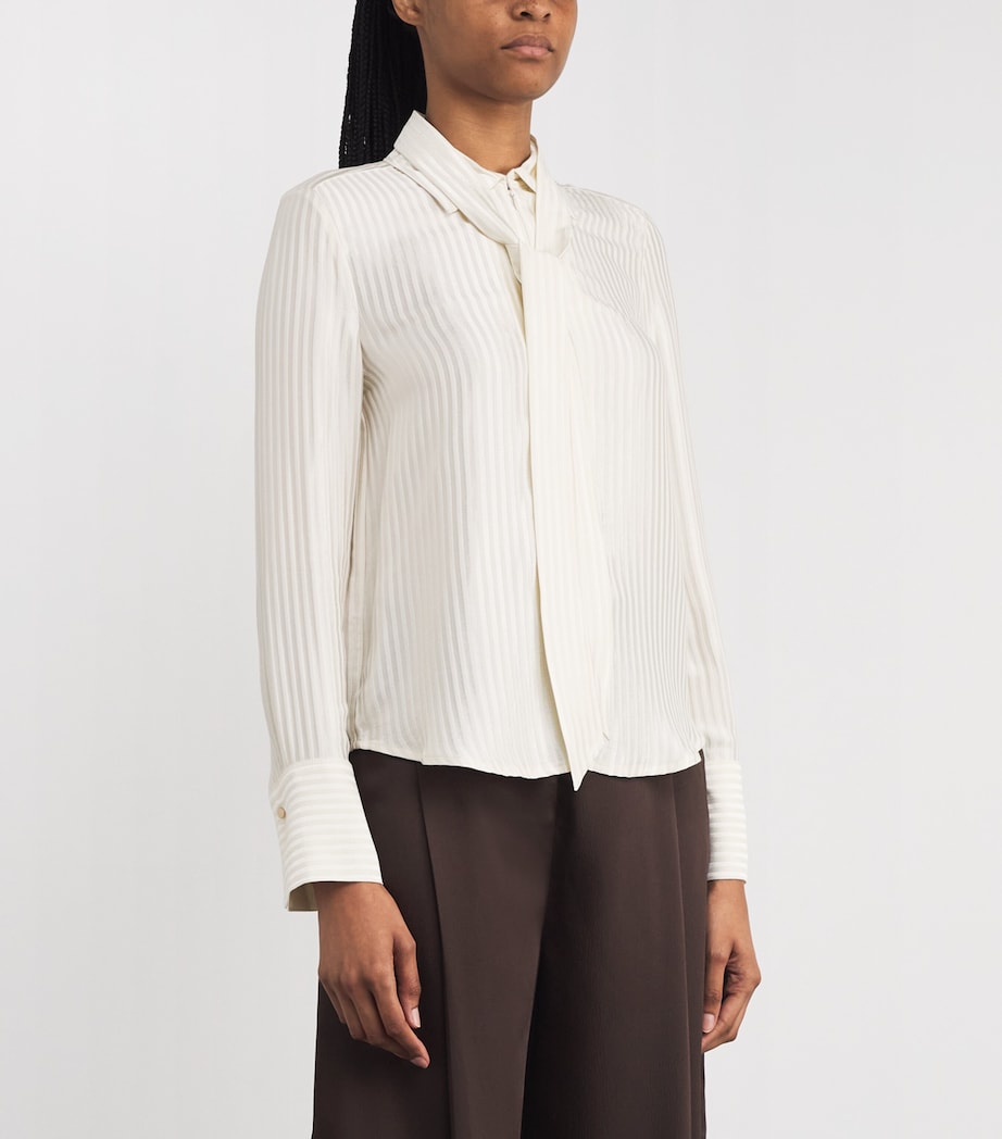 Satin AM-PM Stripe Shirt and Tie LIGHT CREAM Image 3