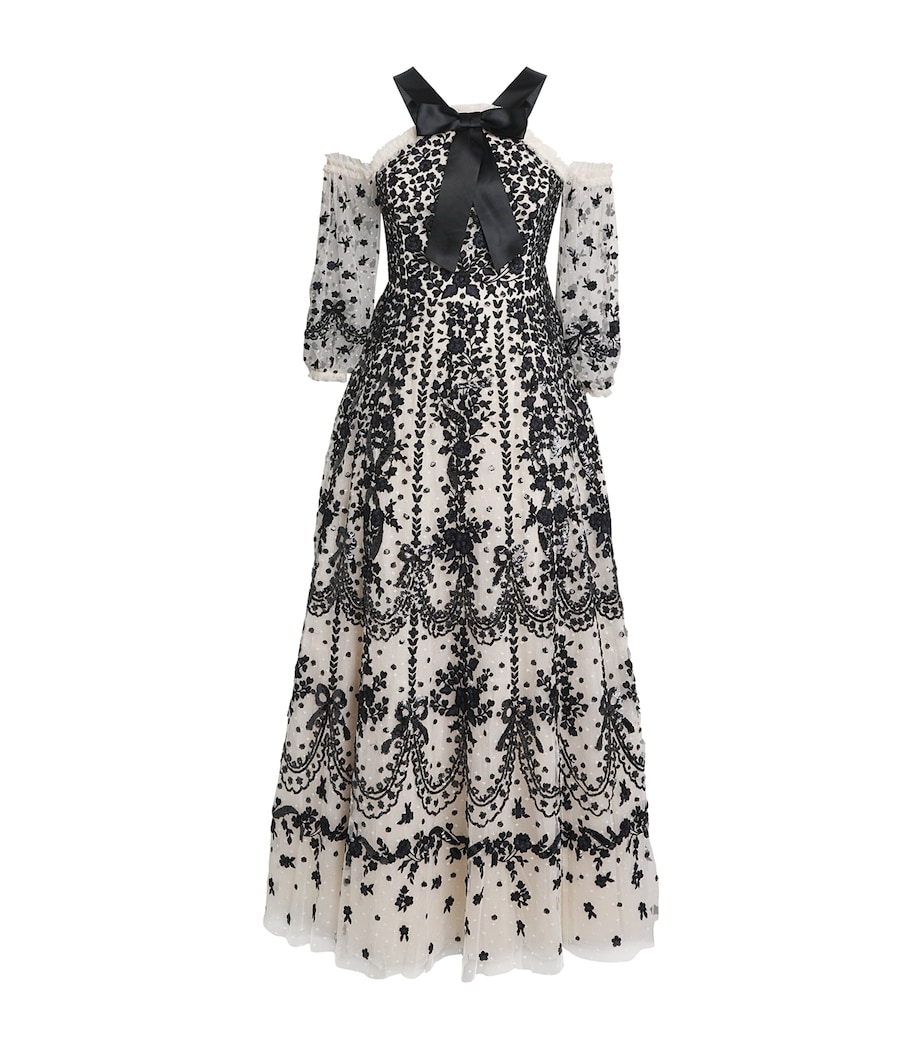 Off-The-Shoulder Adeline Maxi Dress CREAM/GRAPHITE Image 1