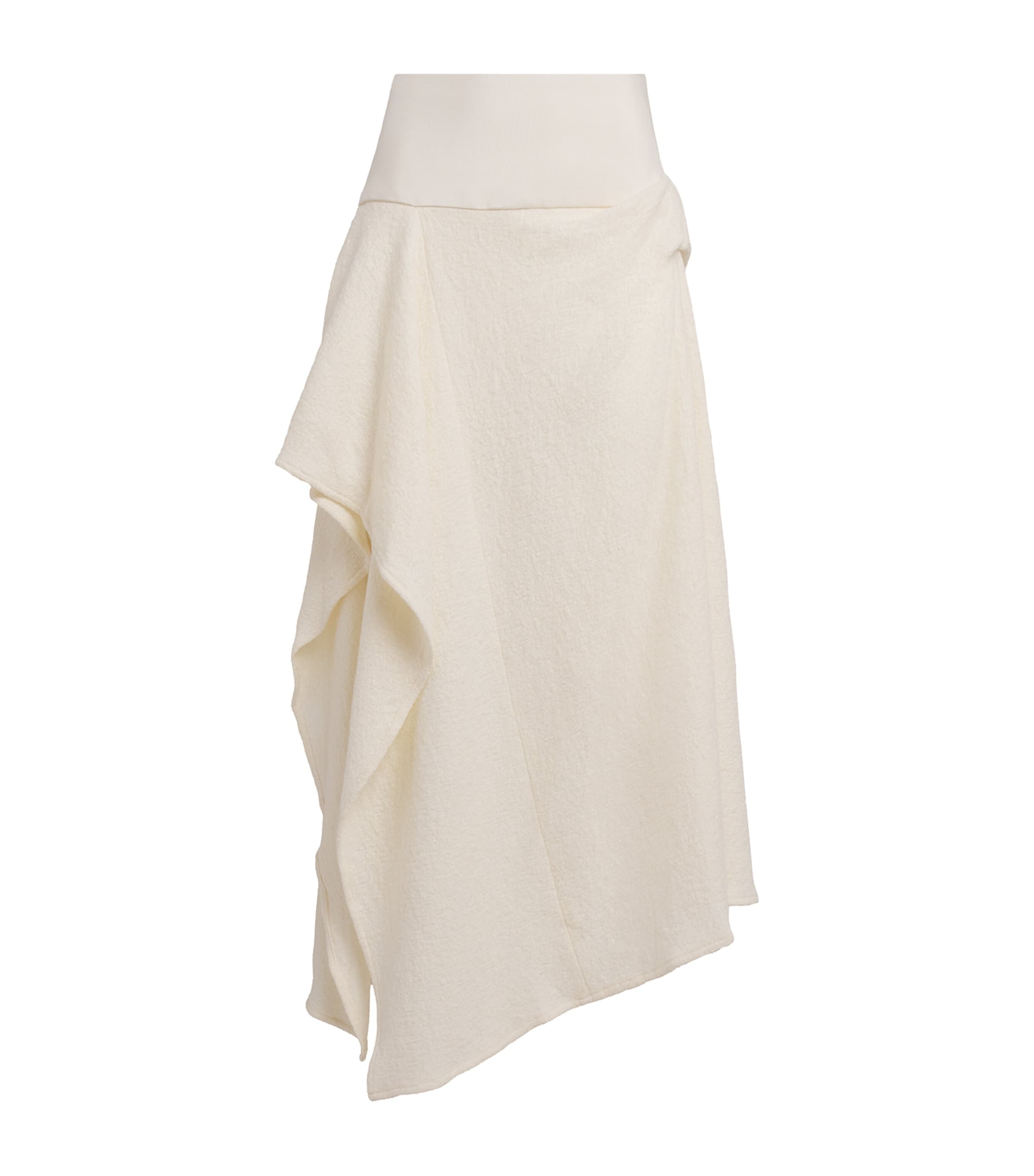 Esse Studios Wool-blend Bocla Midi Skirt In White
