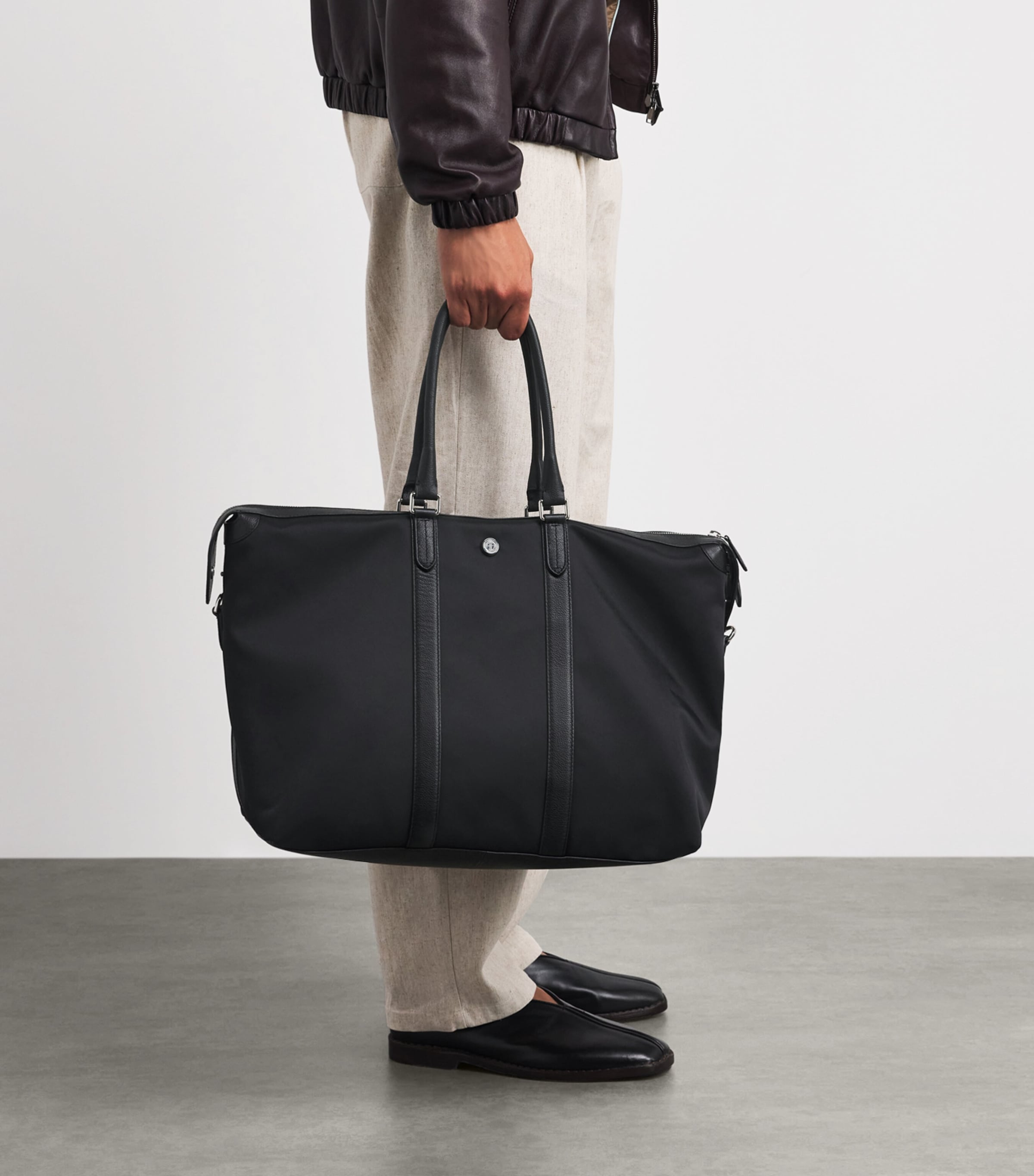 Harrods Nylon Holdall Black Image 4
