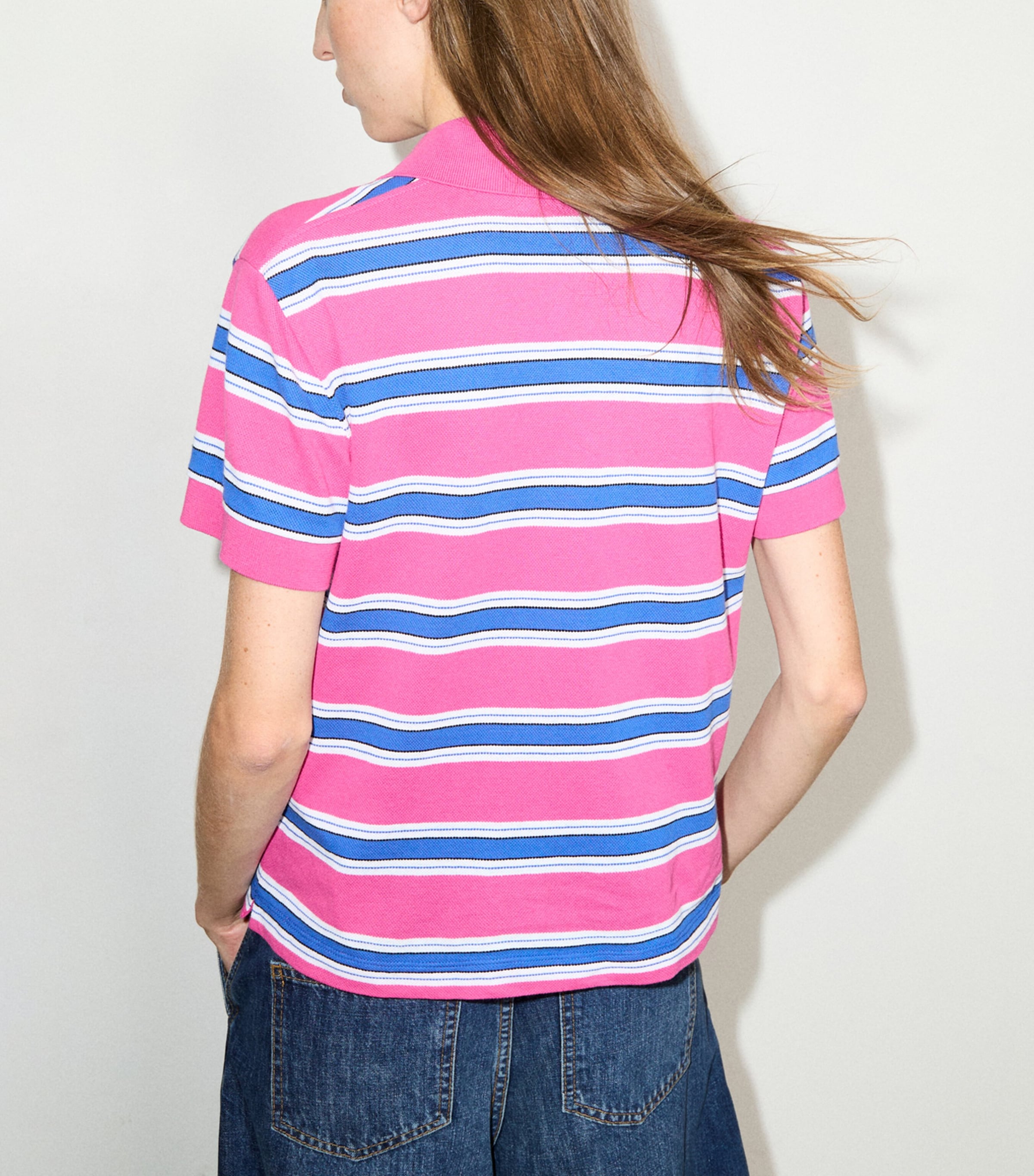 MAX&Co. Womens Cotton Embroidered Polo Shirt Deep Rose Image 4