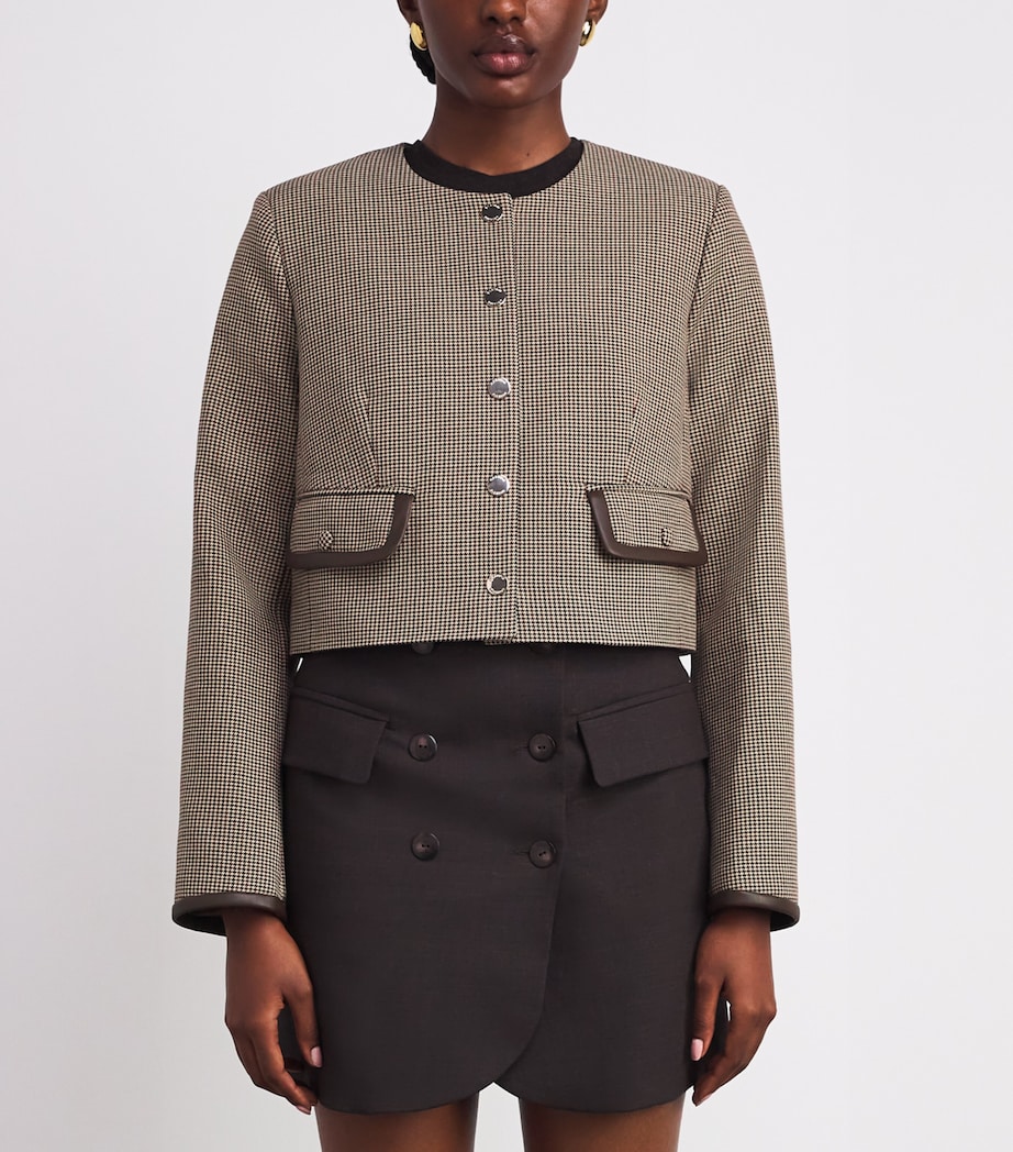 Houndstooth Cropped Jacket MULTICOLORED Image 3