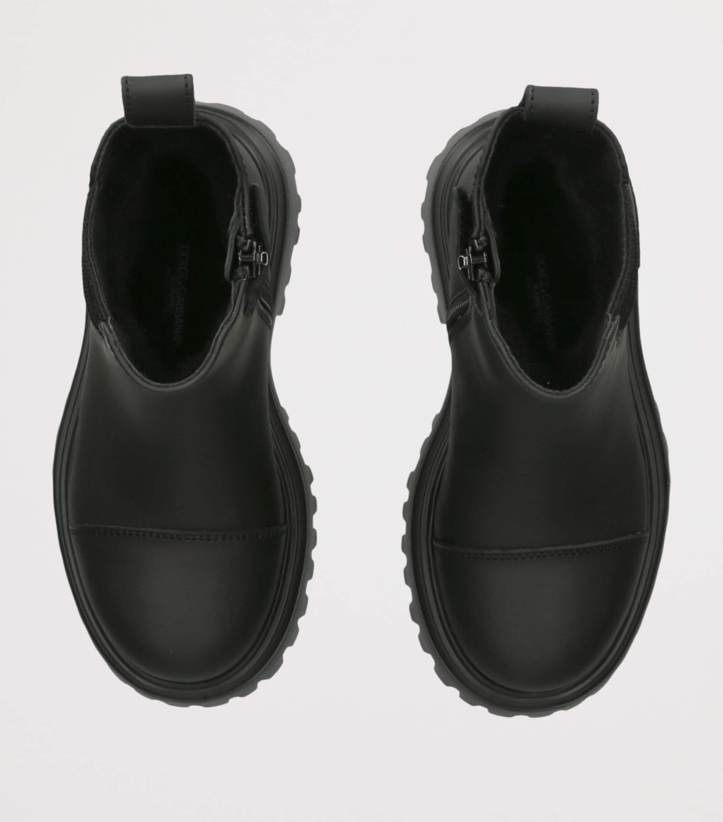 Dolce&Gabbana Kids Leather Chelsea Boots Black Image 3