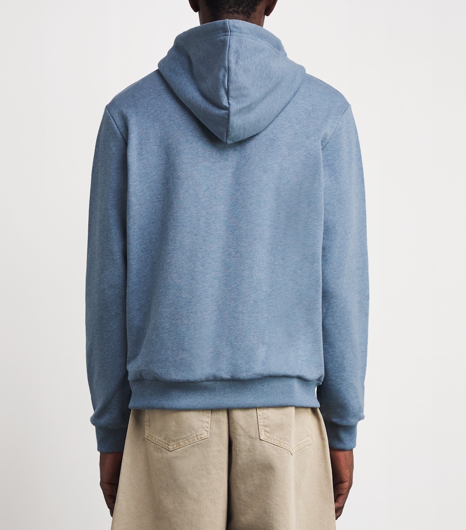 Cotton Logo Hoodie BLEU GRIS CHINE/BLEU Image 4