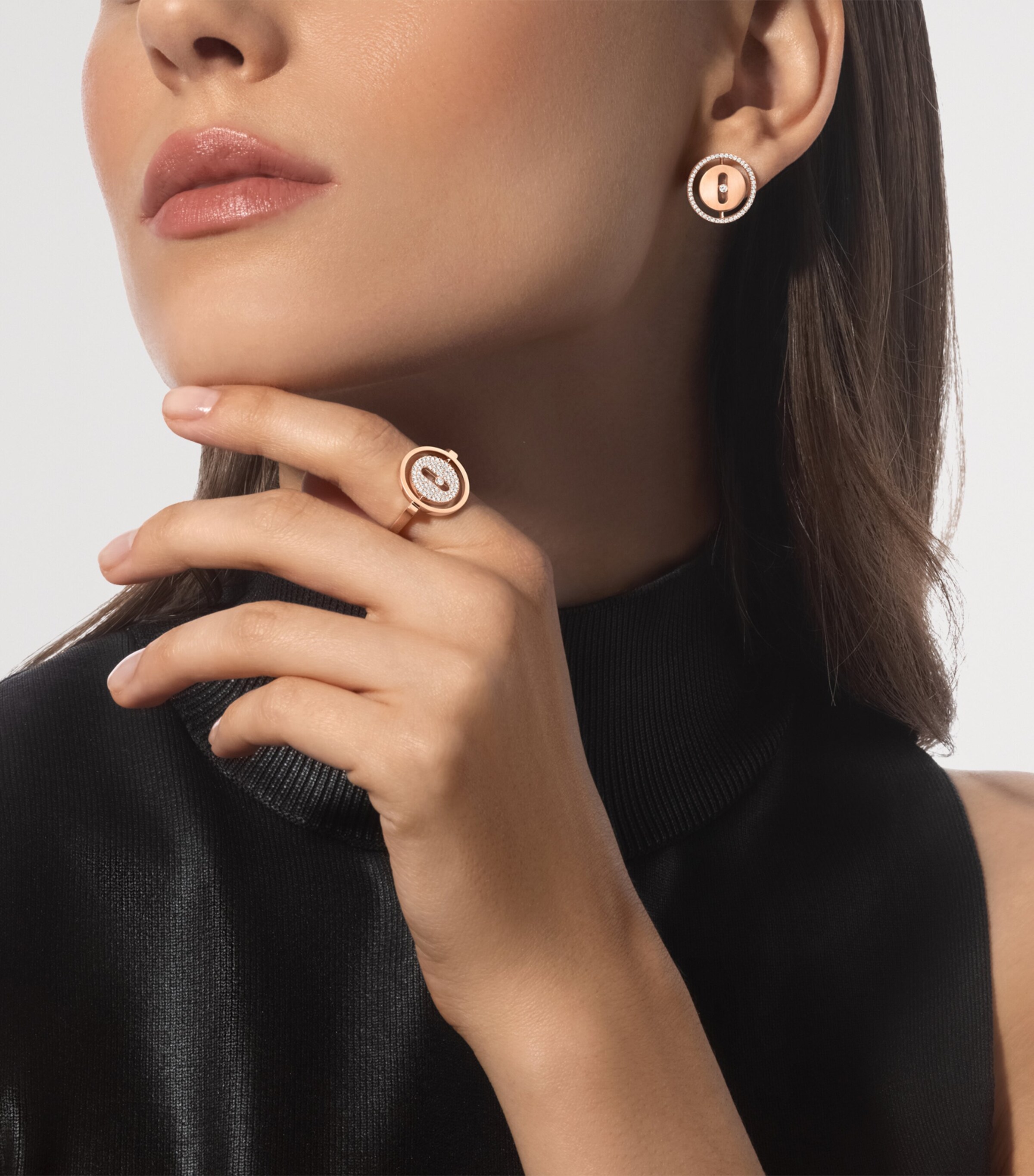 Messika Lucky Move Rose Gold and Diamond Ring Pink Gold Image 2