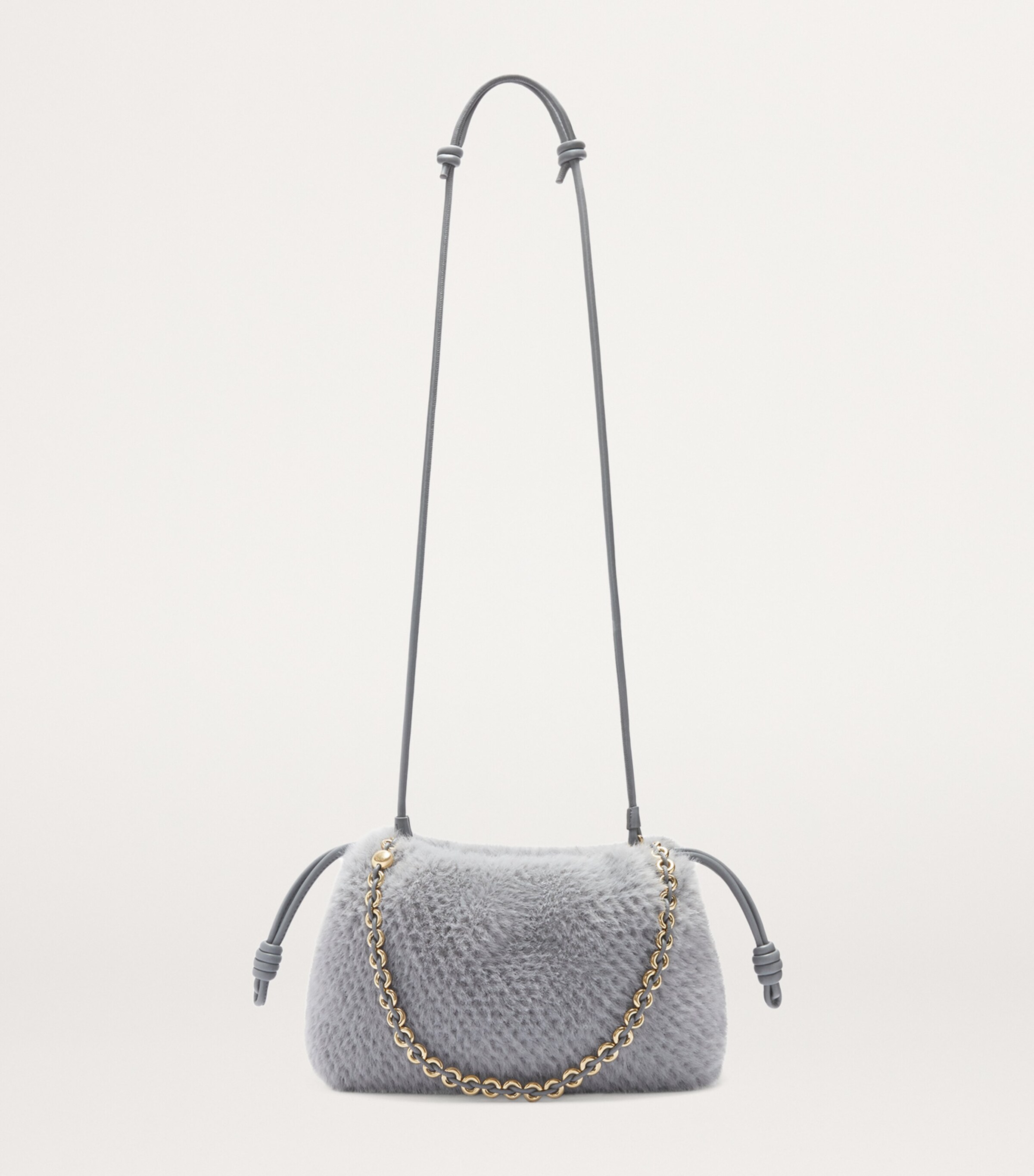 Medium Brushed Knit Flamenco Purse SILVER GREY Image 7