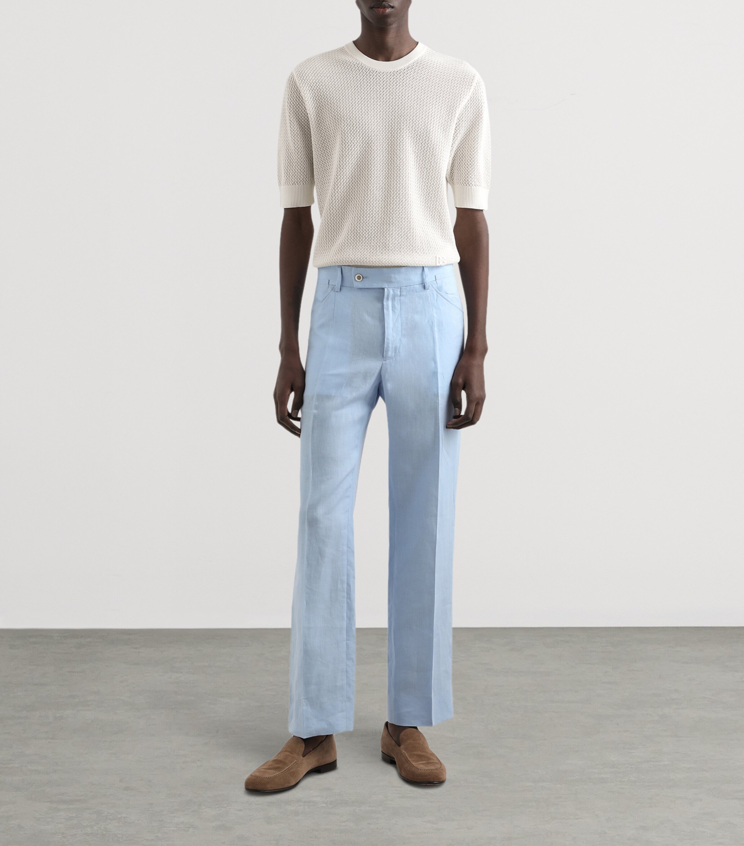 Cotton Short-Sleeve Sweater W0001-NATURAL W Image 2