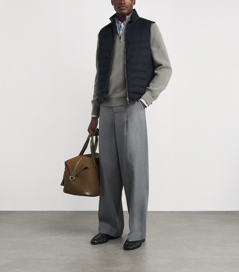 Virgin Wool Reversible Down Gilet 001/16 NAVY Image 2