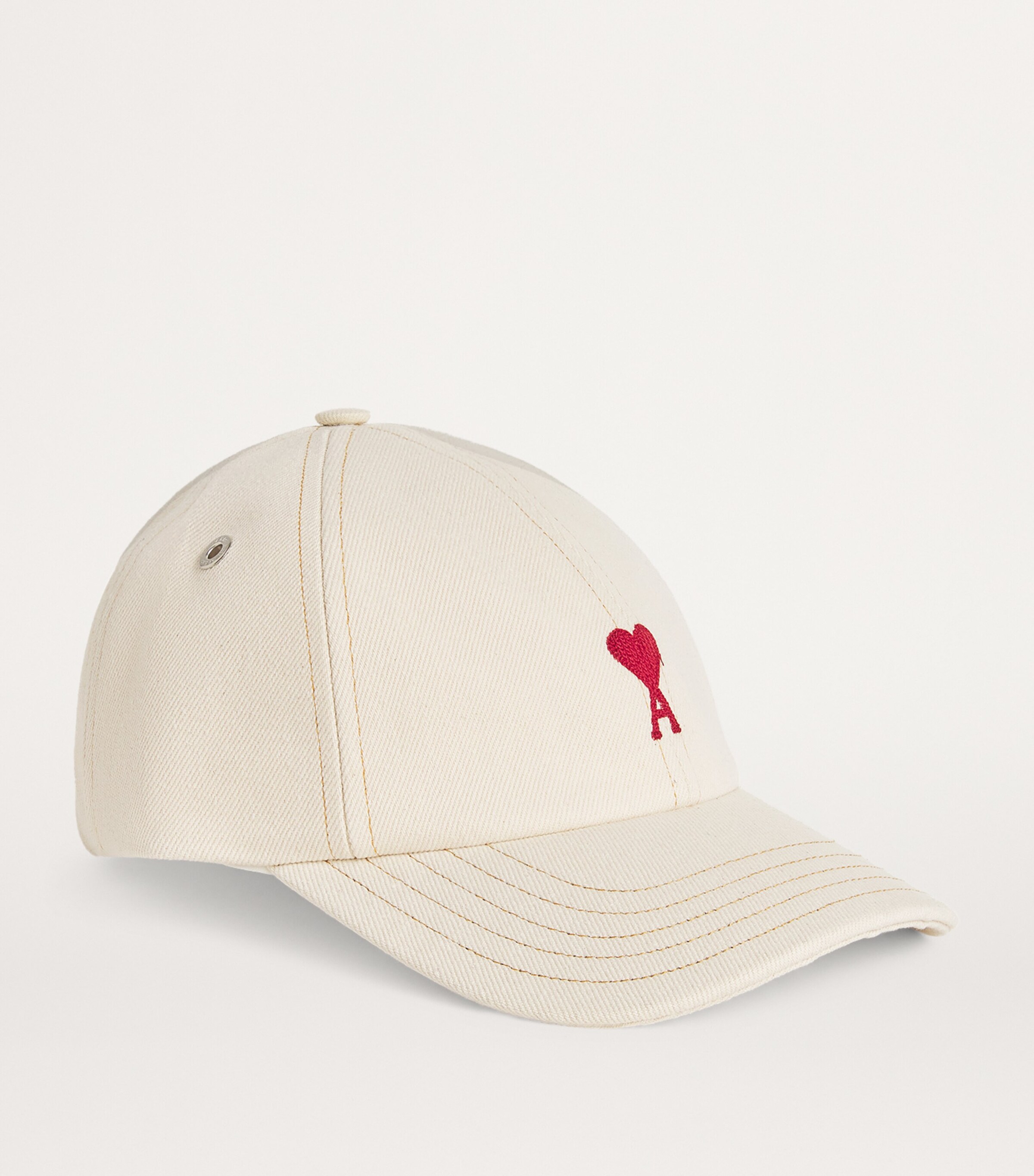 AMI Paris Logo Embroidered Baseball Cap Blanc Image 2