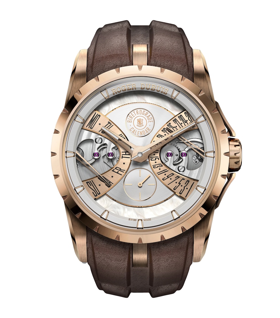 Pink Gold Excalibur Biretrograde Calendar Watch 40mm SILVER Image 1