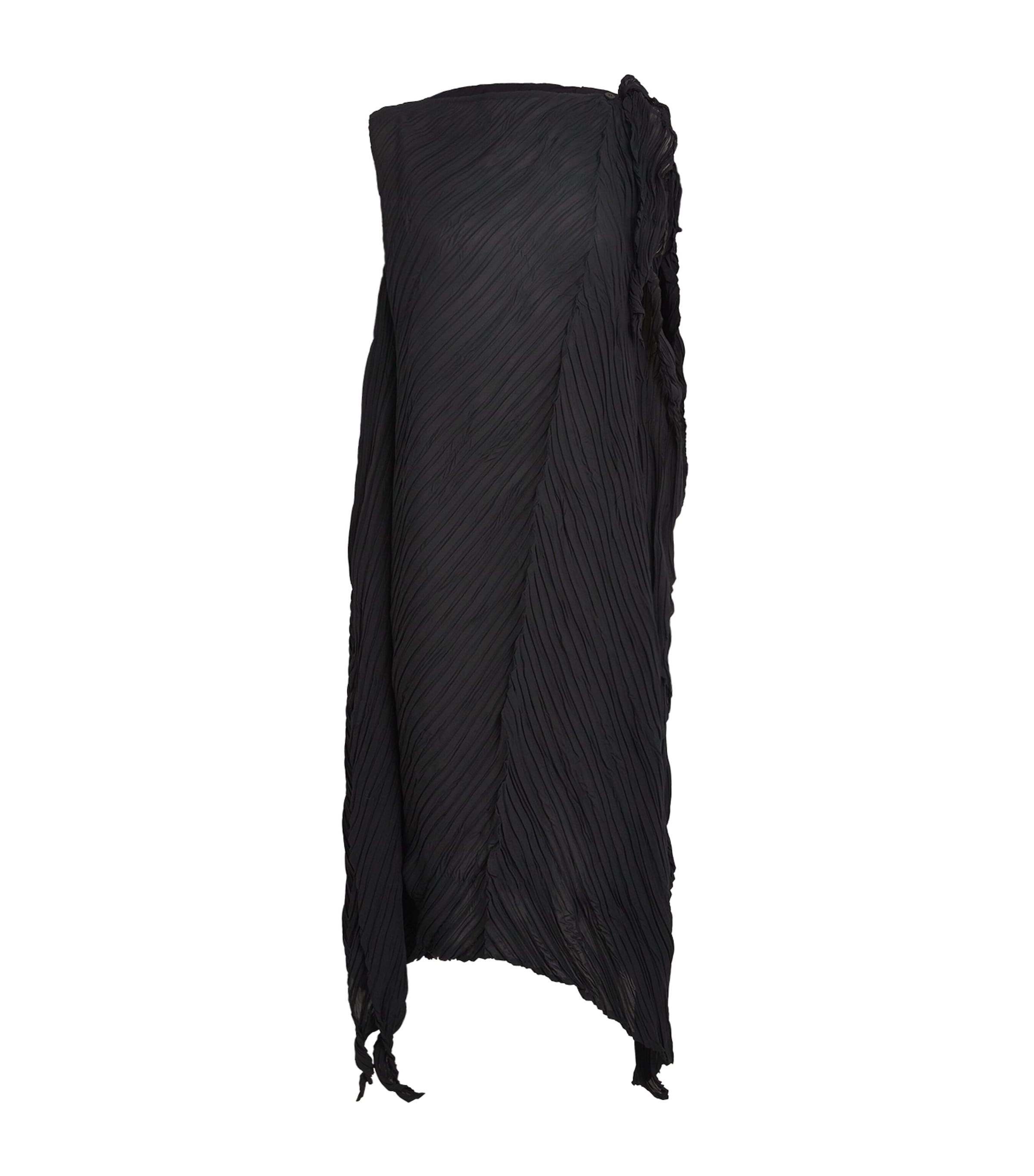 Issey Miyake Wrinkled And Twisted Maxi Dress In Black