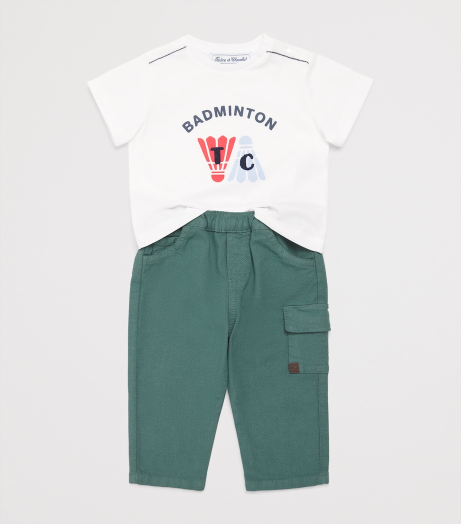 Tartine et Chocolat Cotton Cargo Trousers (3 Months-4 Years) Image 3