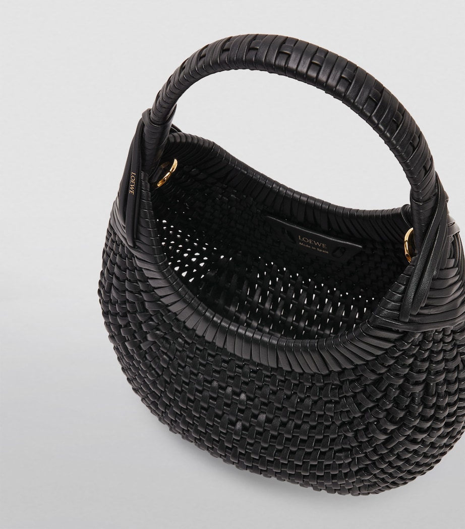 Leather Diamond Top-Handle Bag BLACK Image 4