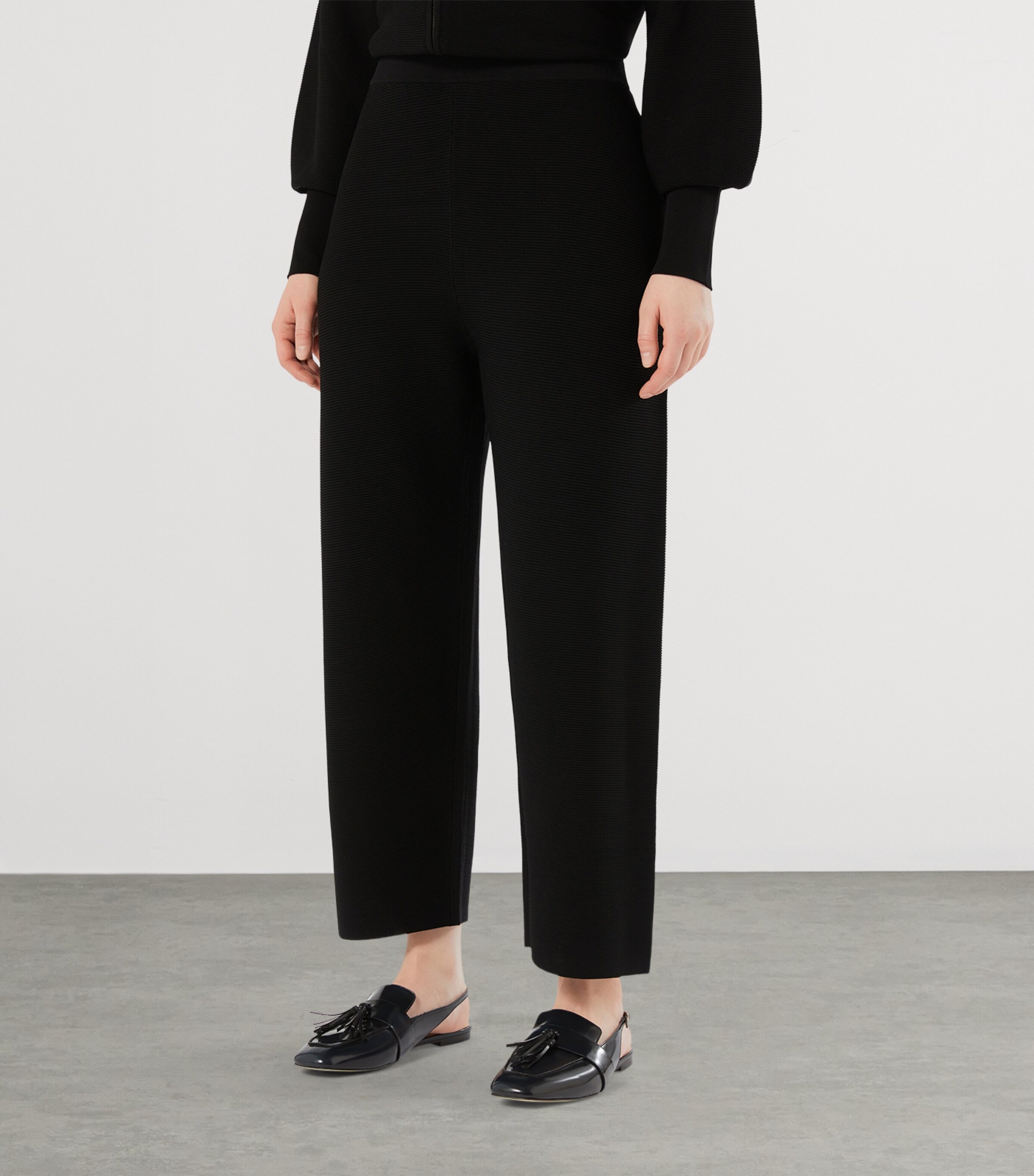 Marina Rinaldi Womens Knitted Straight Trousers Black Image 2
