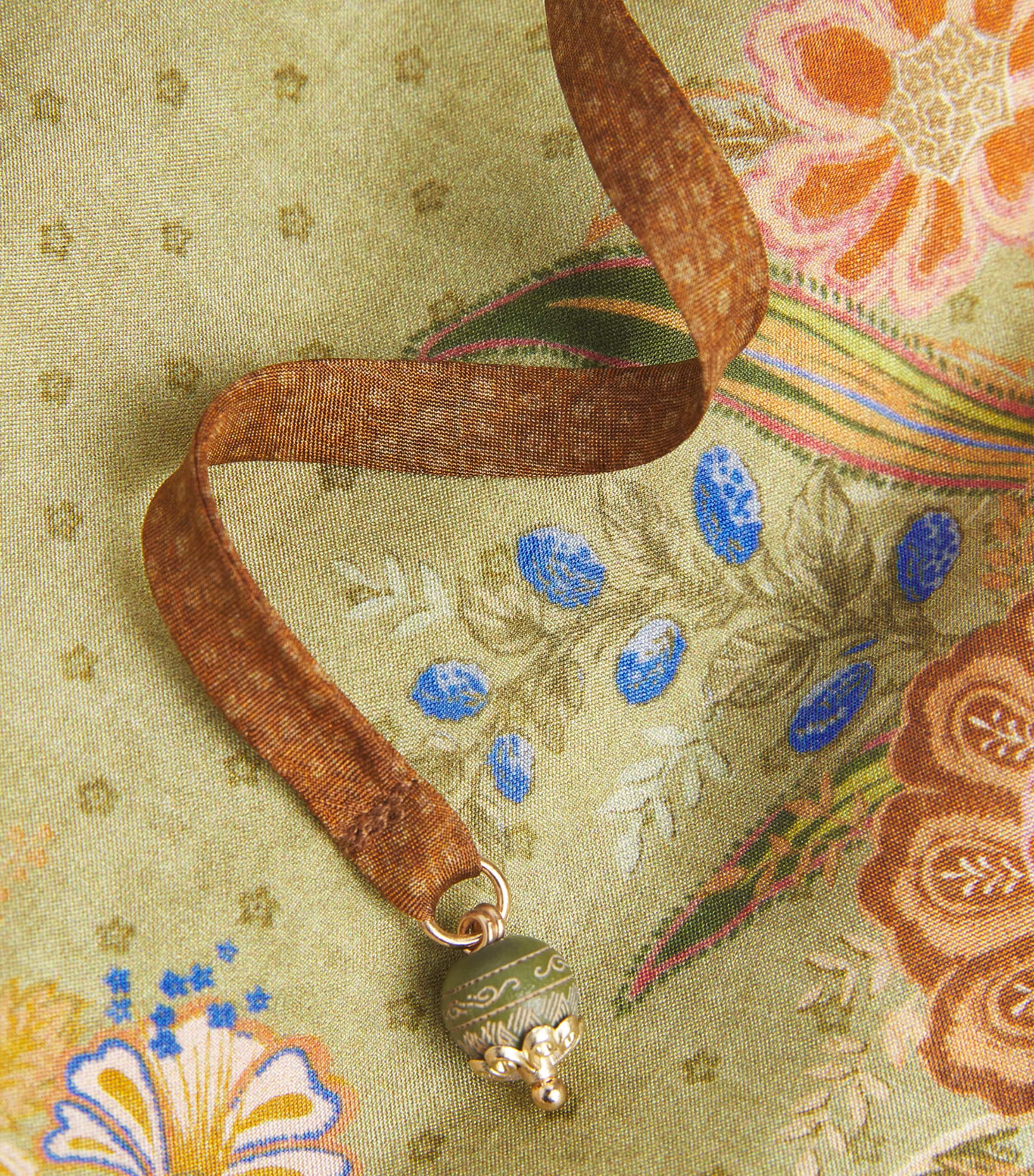 Zimmermann Womens Silk Indra Shorts Khaki Scarf Floral Image 6