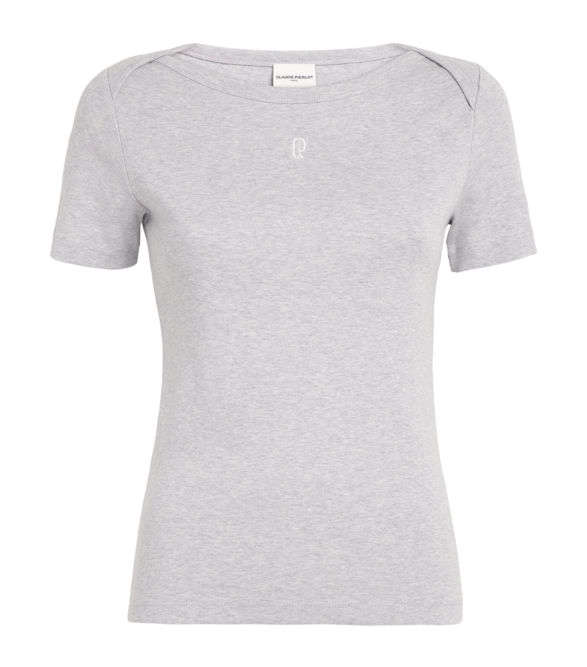 Claudie Pierlot Cotton Short-sleeve T-shirt In Gray