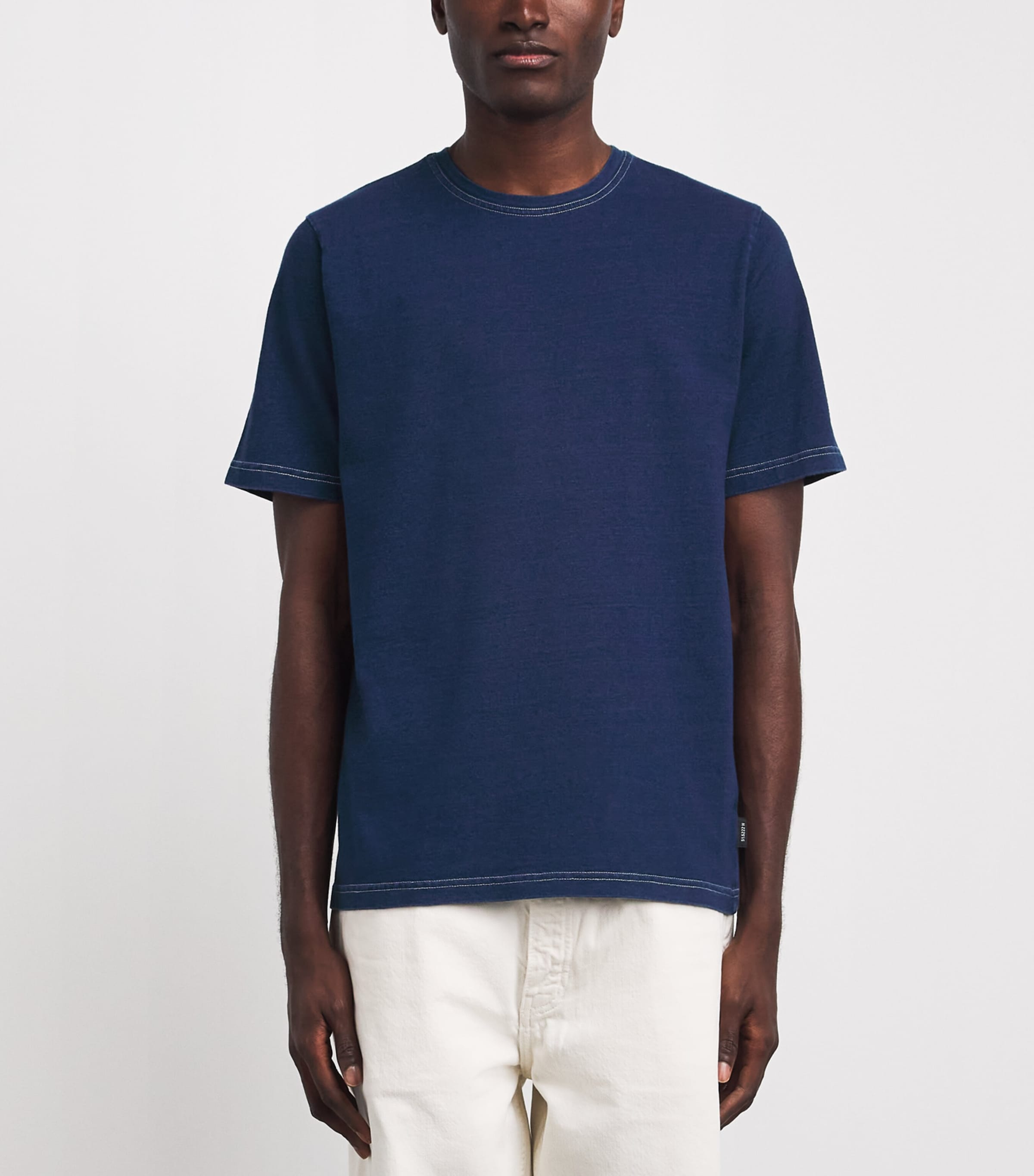Oliver Spencer Mens Cotton Conduit Indigo T-Shirt Indigo Image 4