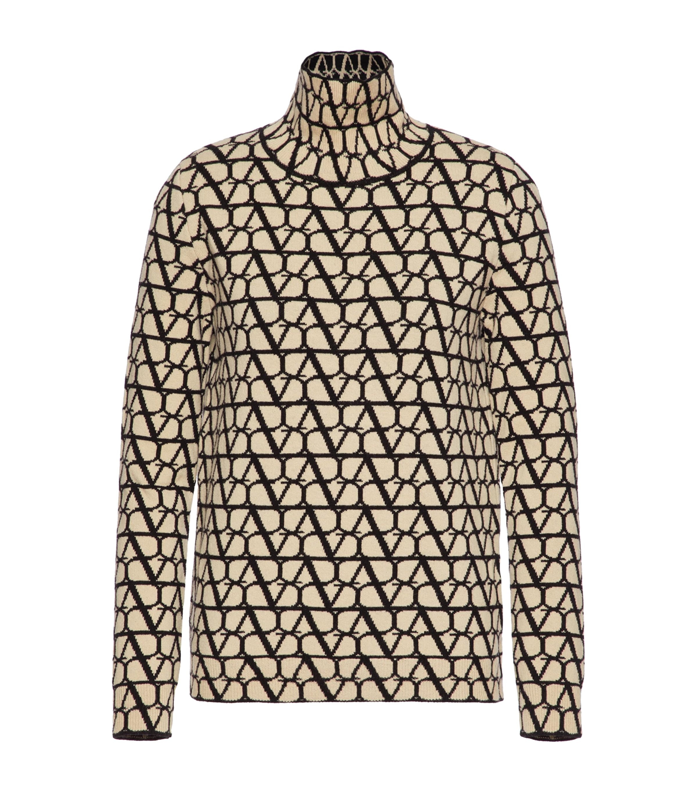 VALENTINO WOOL MONOGRAM TURTLENECK SWEATER 