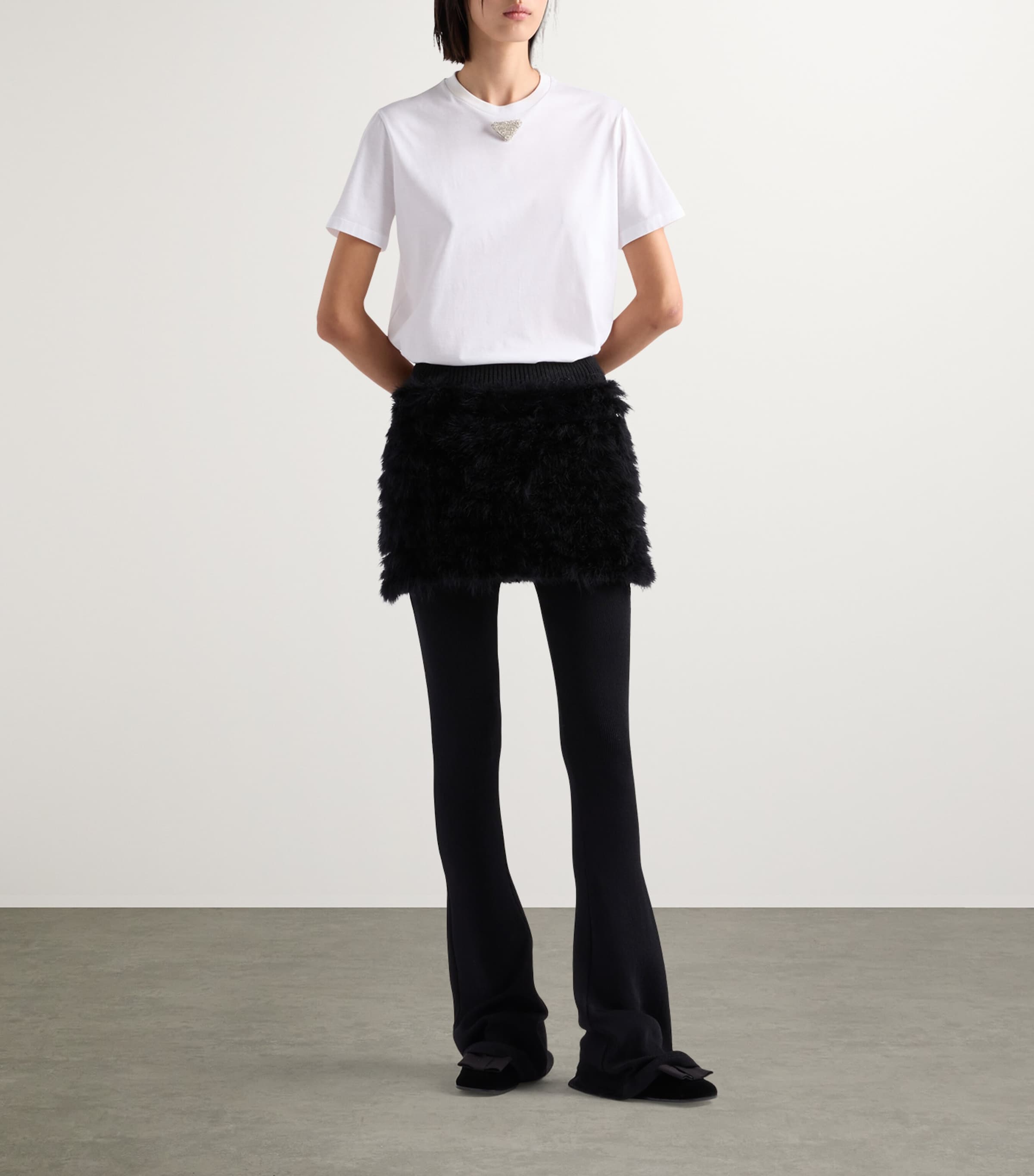 Prada Cotton Embroidered T-Shirt | Harrods UK