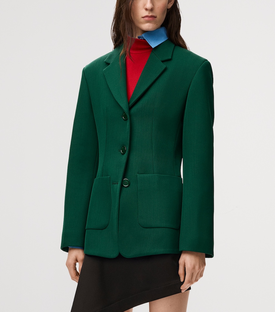 Wool-Blend Blazer GREEN Image 3
