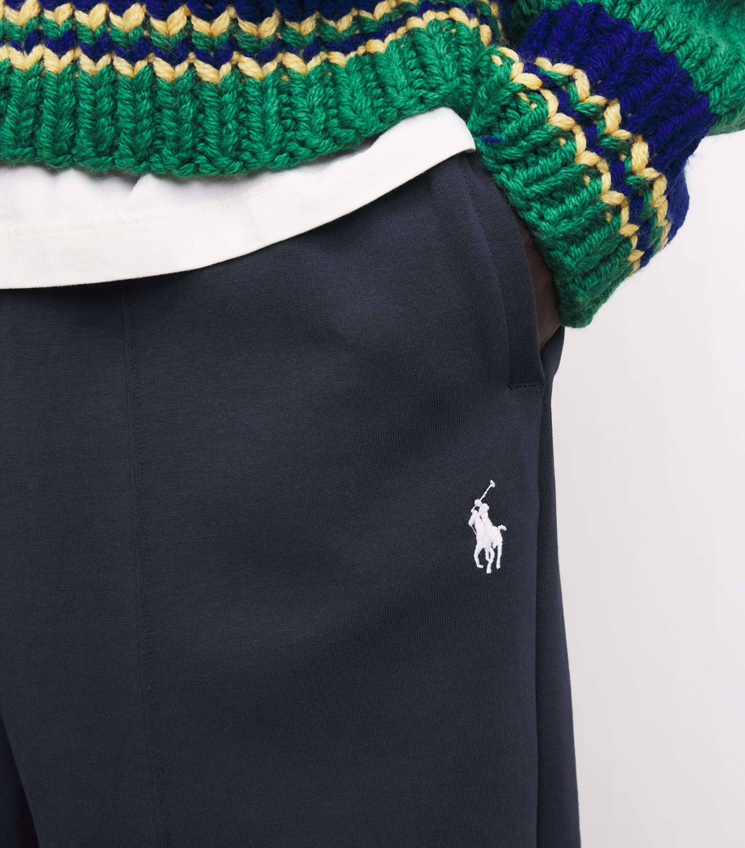 Polo Ralph Lauren Mens Pintuck Polo Pony Sweatpants Aviator Navy Image 3