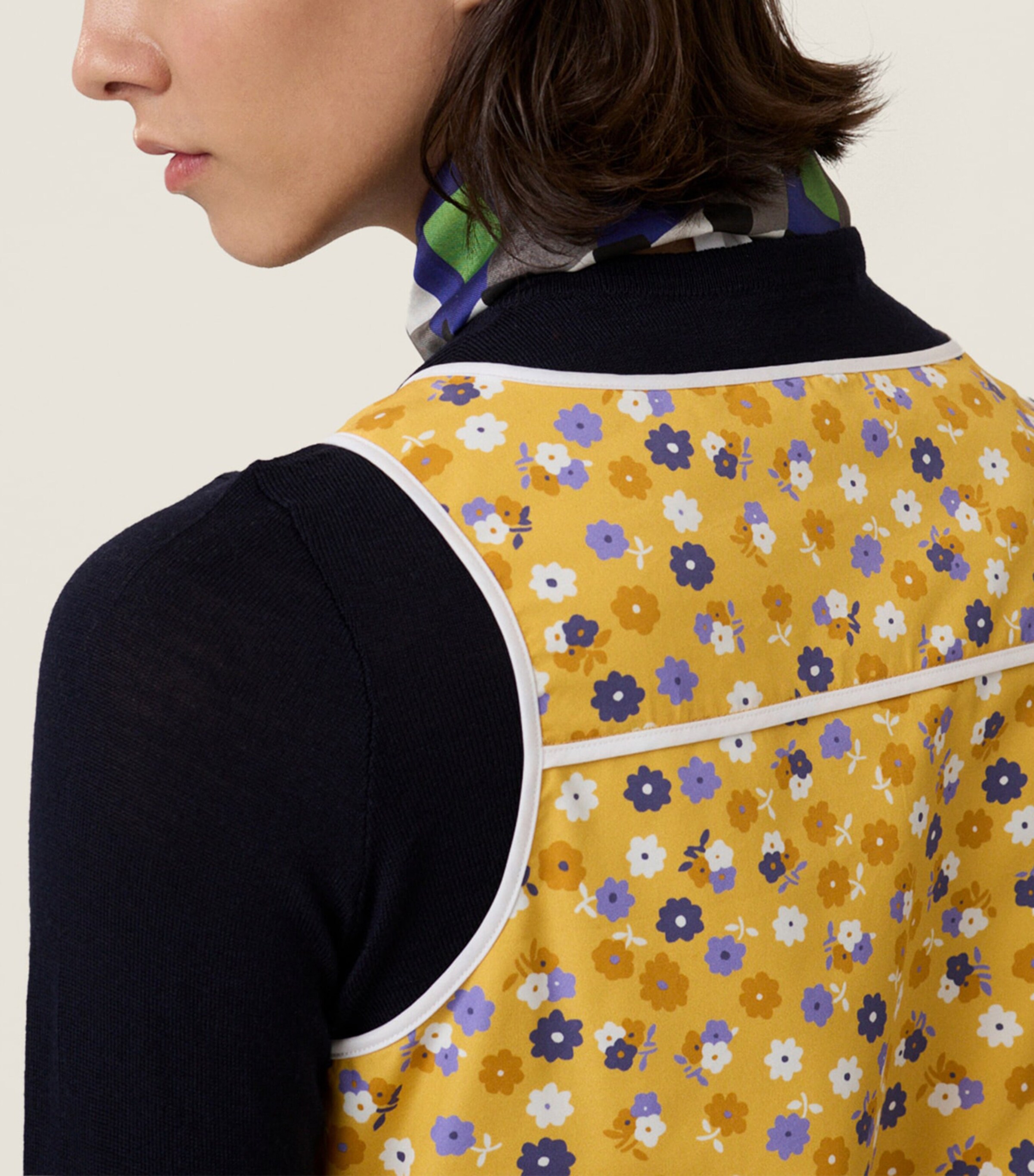 Miu Miu Womens Poplin-Wool Floral Top Image 6