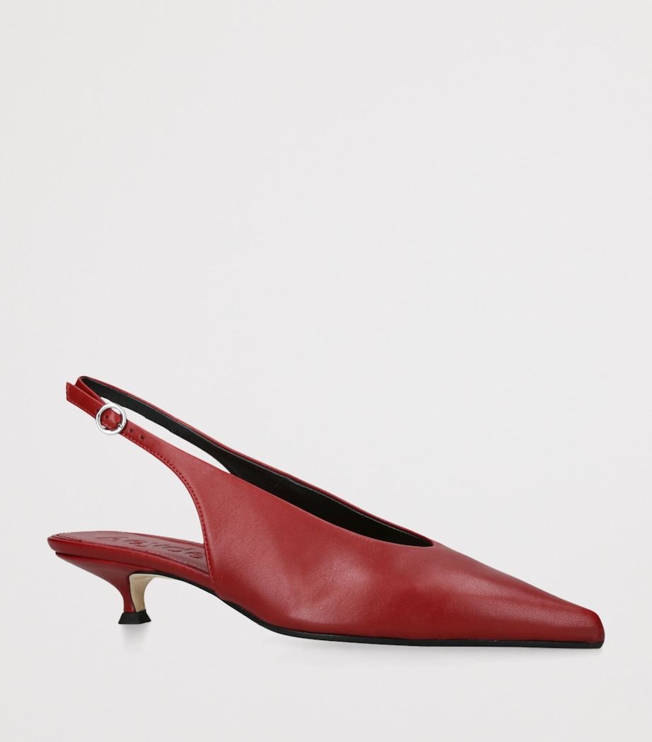 Leather Camila Slingback Pumps 35 RED Image 3