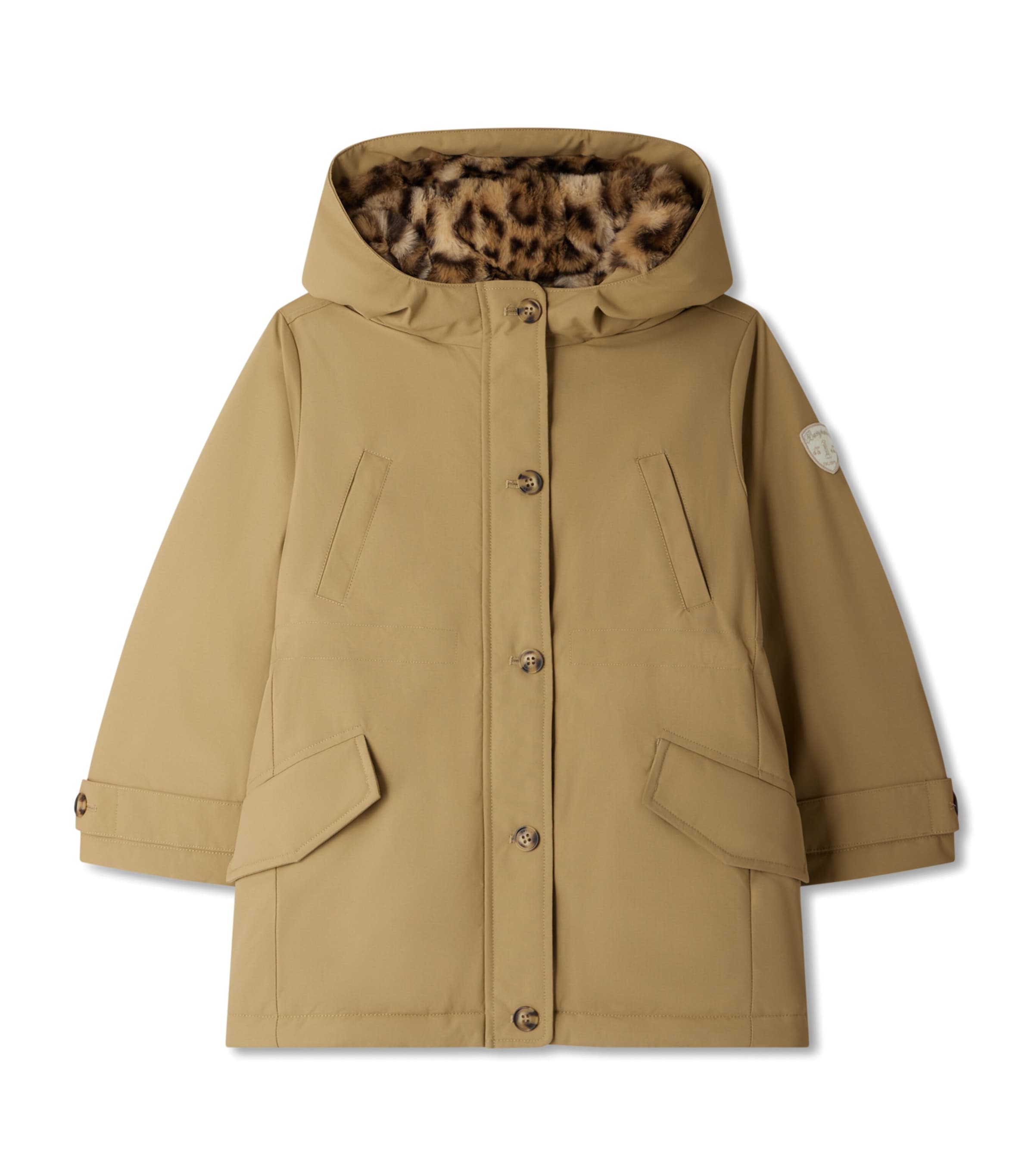 Bonpoint Water-repellent Hooded Parka In Brown