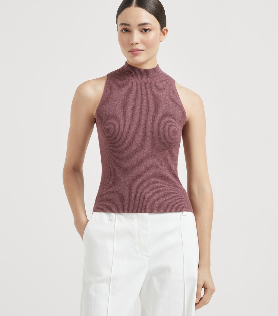 Sparkling Cashmere Rib-Knit Top C4238 Image 2