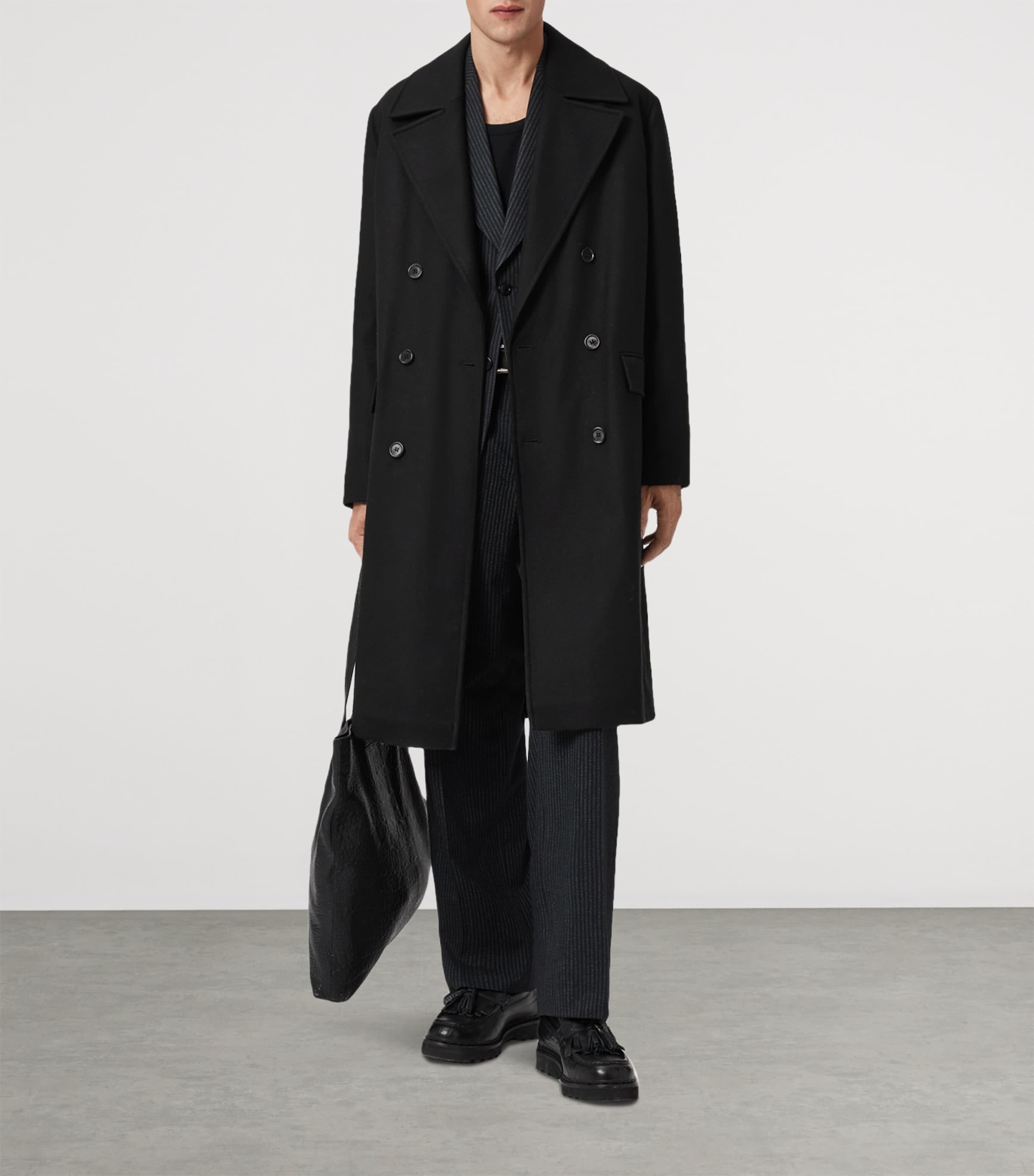 Wool-Blend Curran Overcoat BLACK Image 3