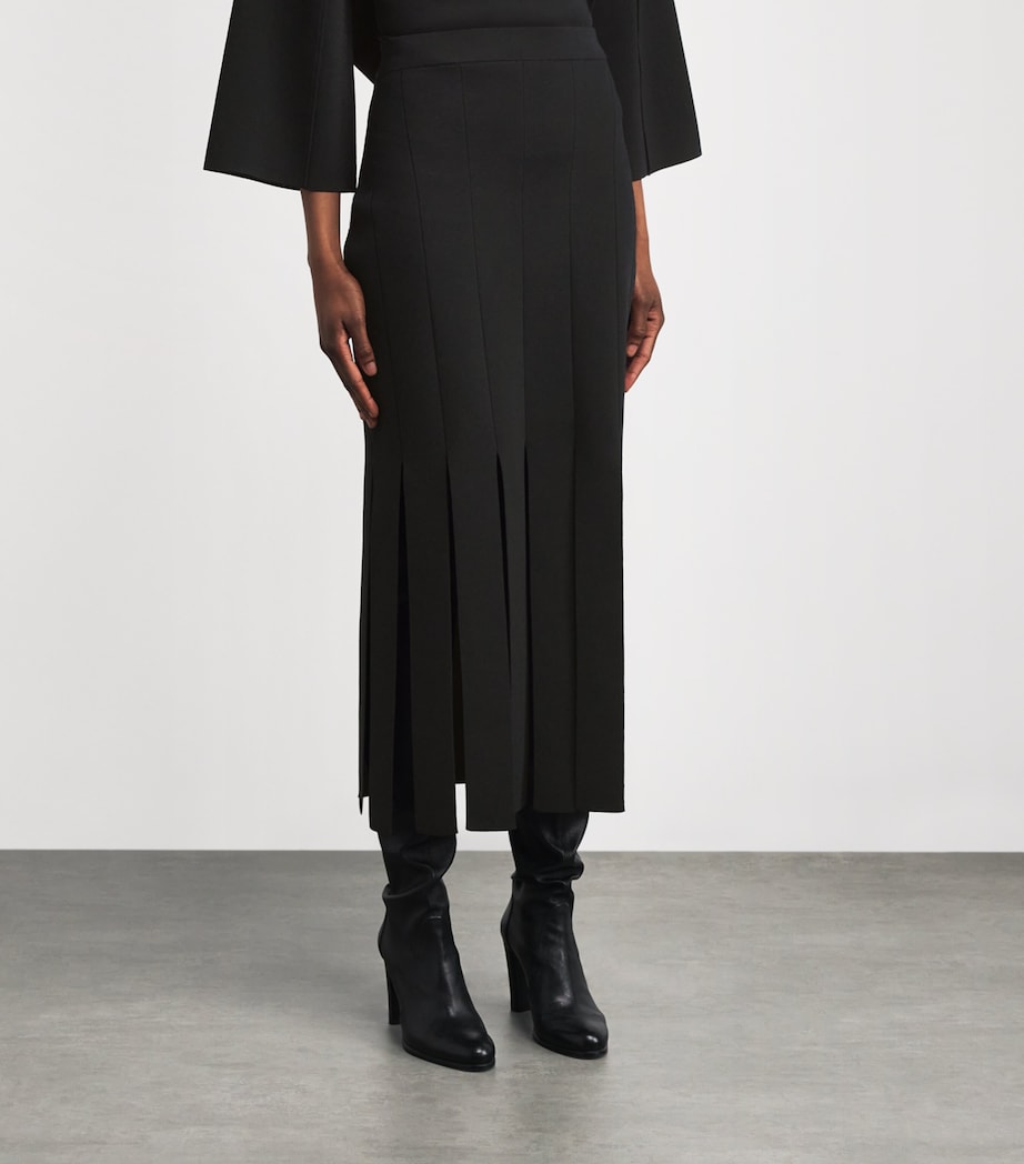 Milano-Knit Lagny Compact Midi Skirt BLACK Image 3