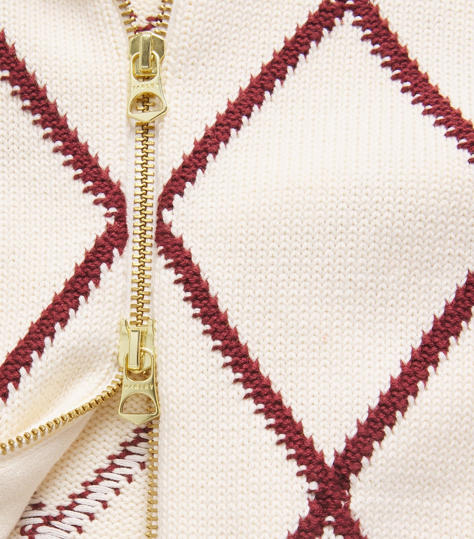 Varley Womens Nile Zip-Up Cardigan Ivory / Port Image 6