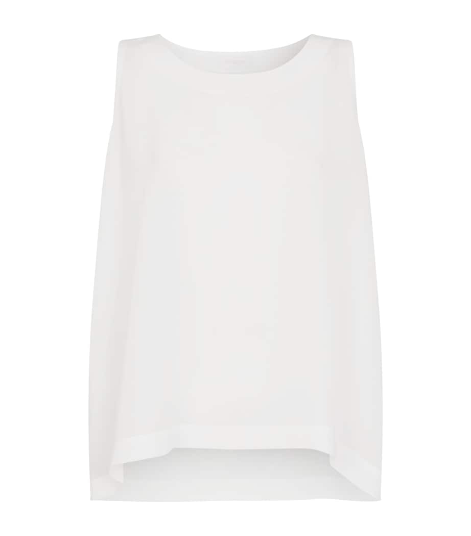 Silk Shell Top WHITE Image 3