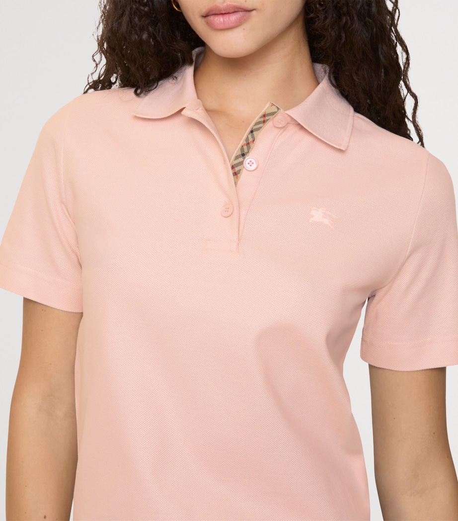 Cotton EKD -Embroidered Polo Shirt POSY PINK Image 3