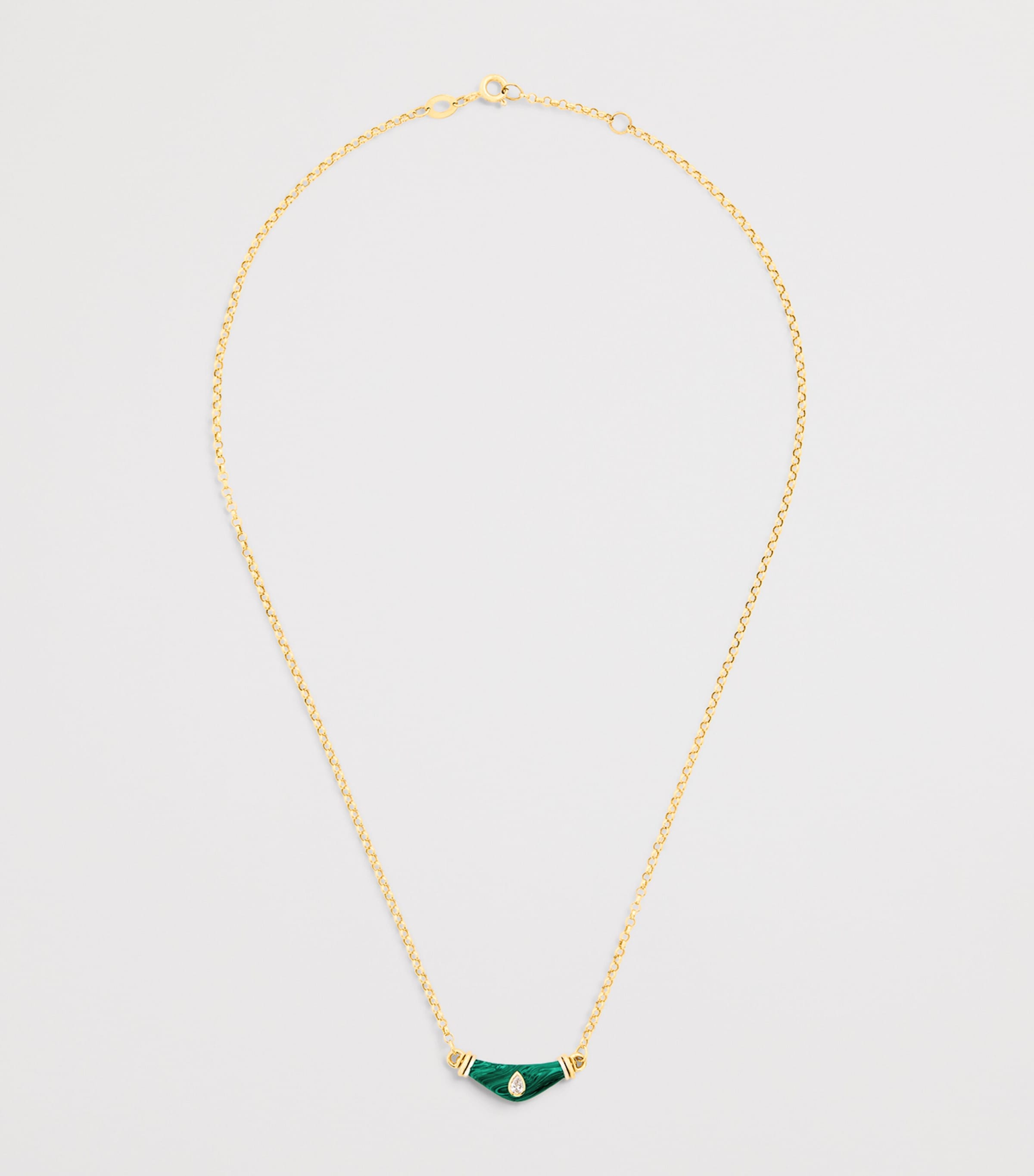 Yellow Gold, Diamond and Malachite Karma N*93 Necklace YELLOW GOLD Image 3