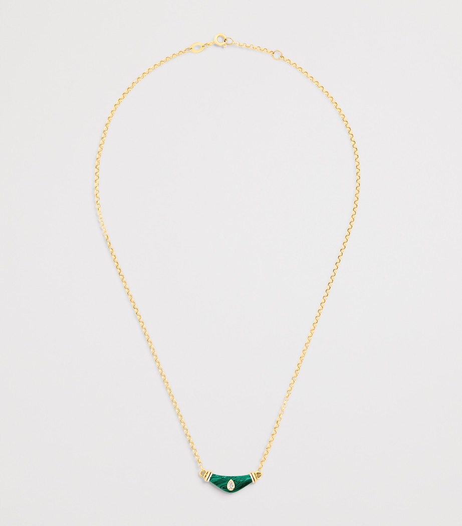 Yellow Gold, Diamond and Malachite Karma N*93 Necklace YELLOW GOLD Image 3