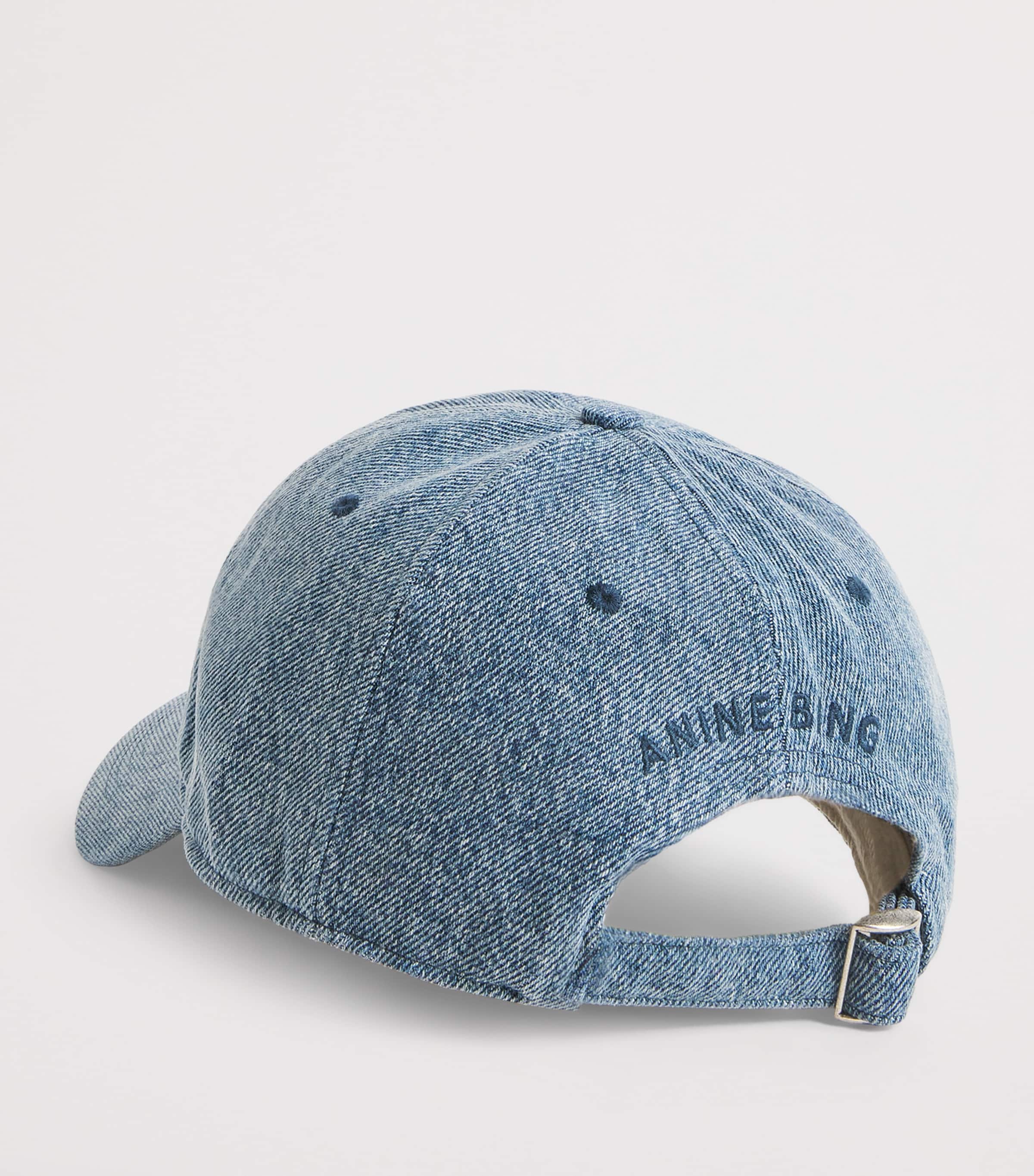 ANINE BING Embroidered Jeremy Baseball Cap Shadow Blue Image 3