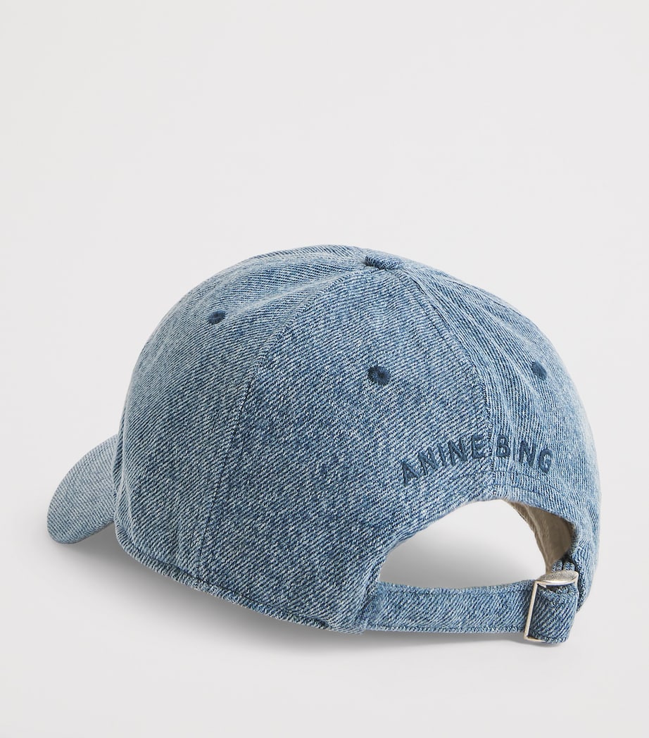 ANINE BING Embroidered Jeremy Baseball Cap Shadow Blue Image 3