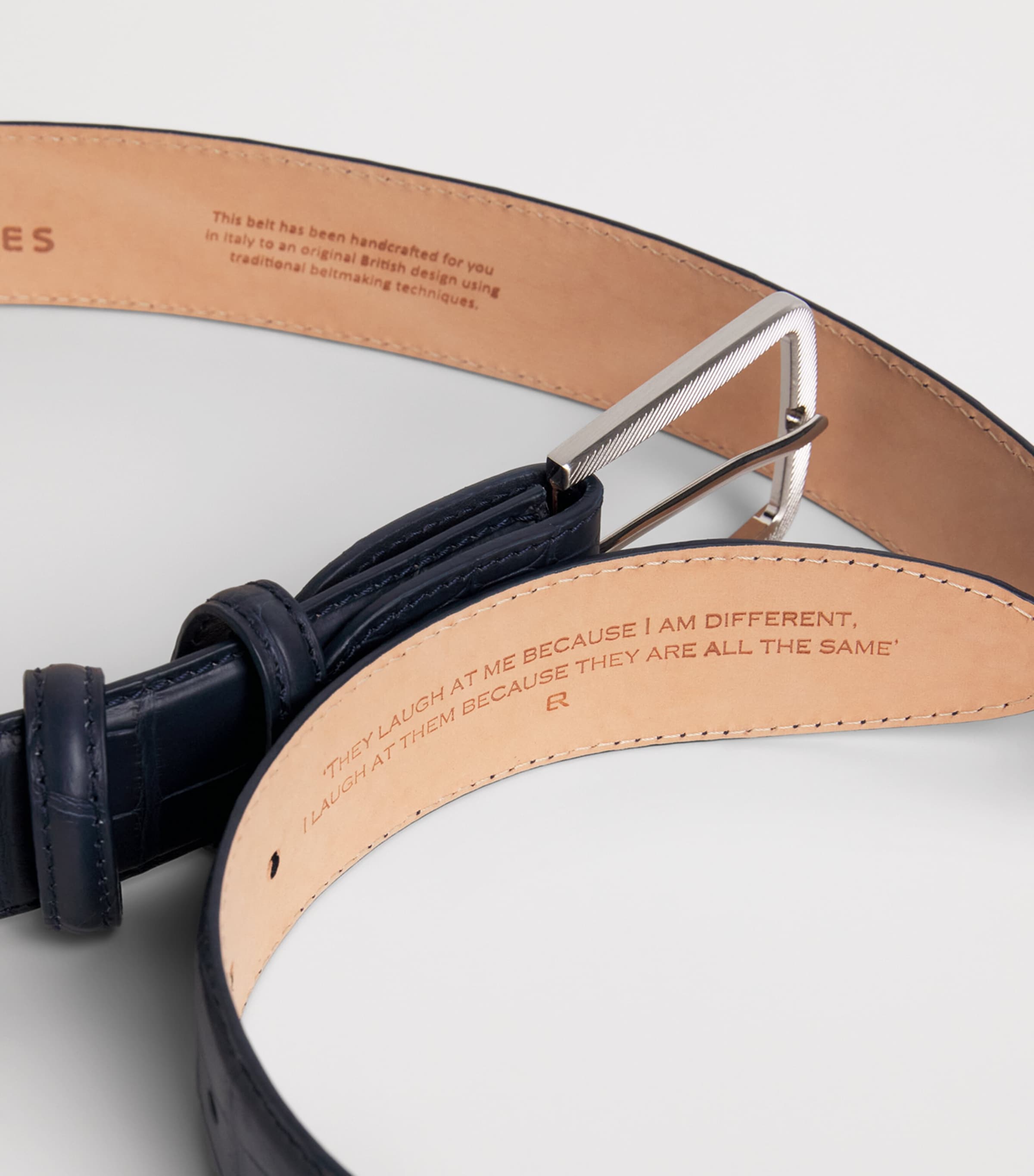Elliot Rhodes Alligator Leather Belt Navy Image 5