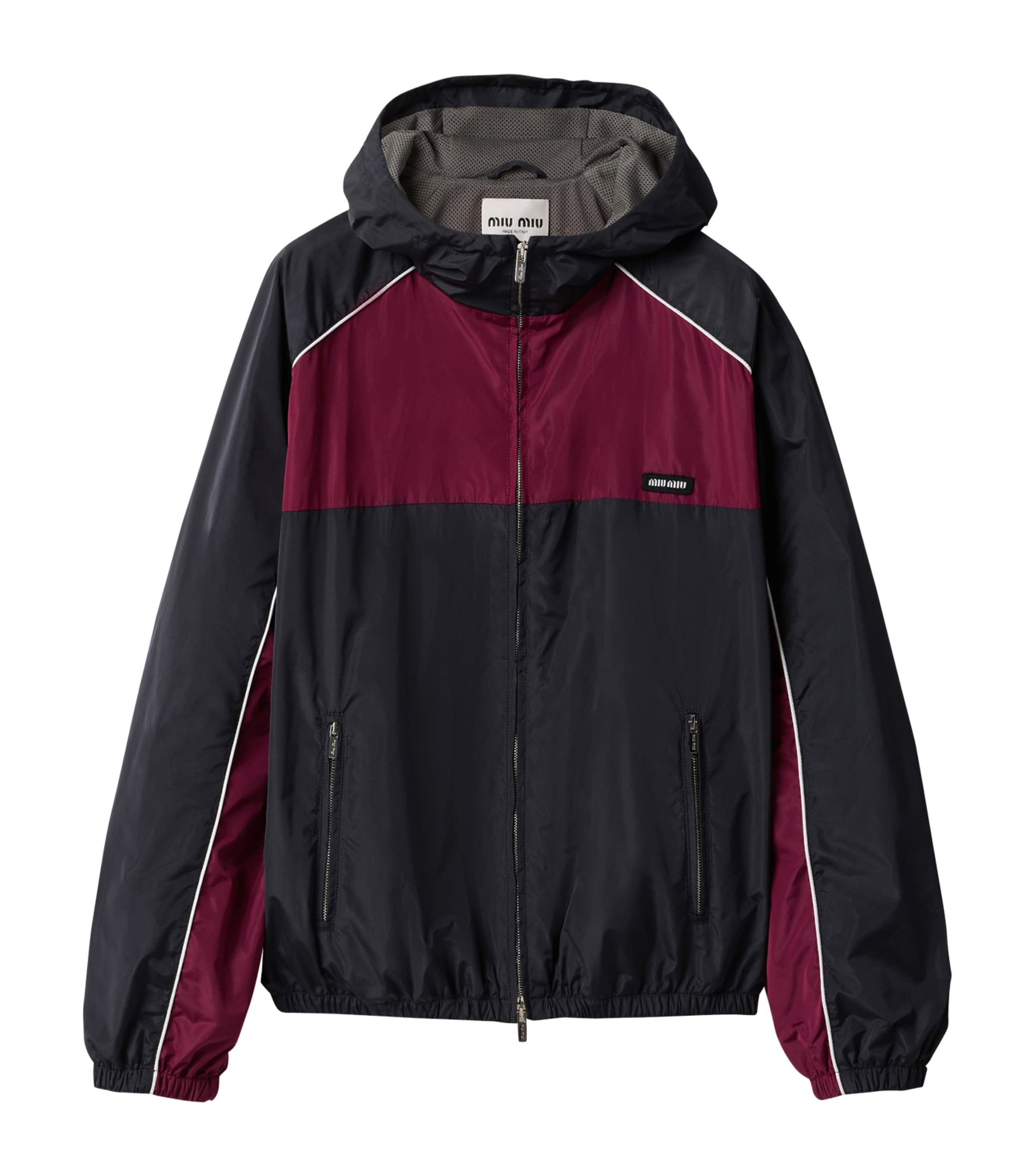 Miu Miu Recycled Nylon Windbreaker Jacket In Multi