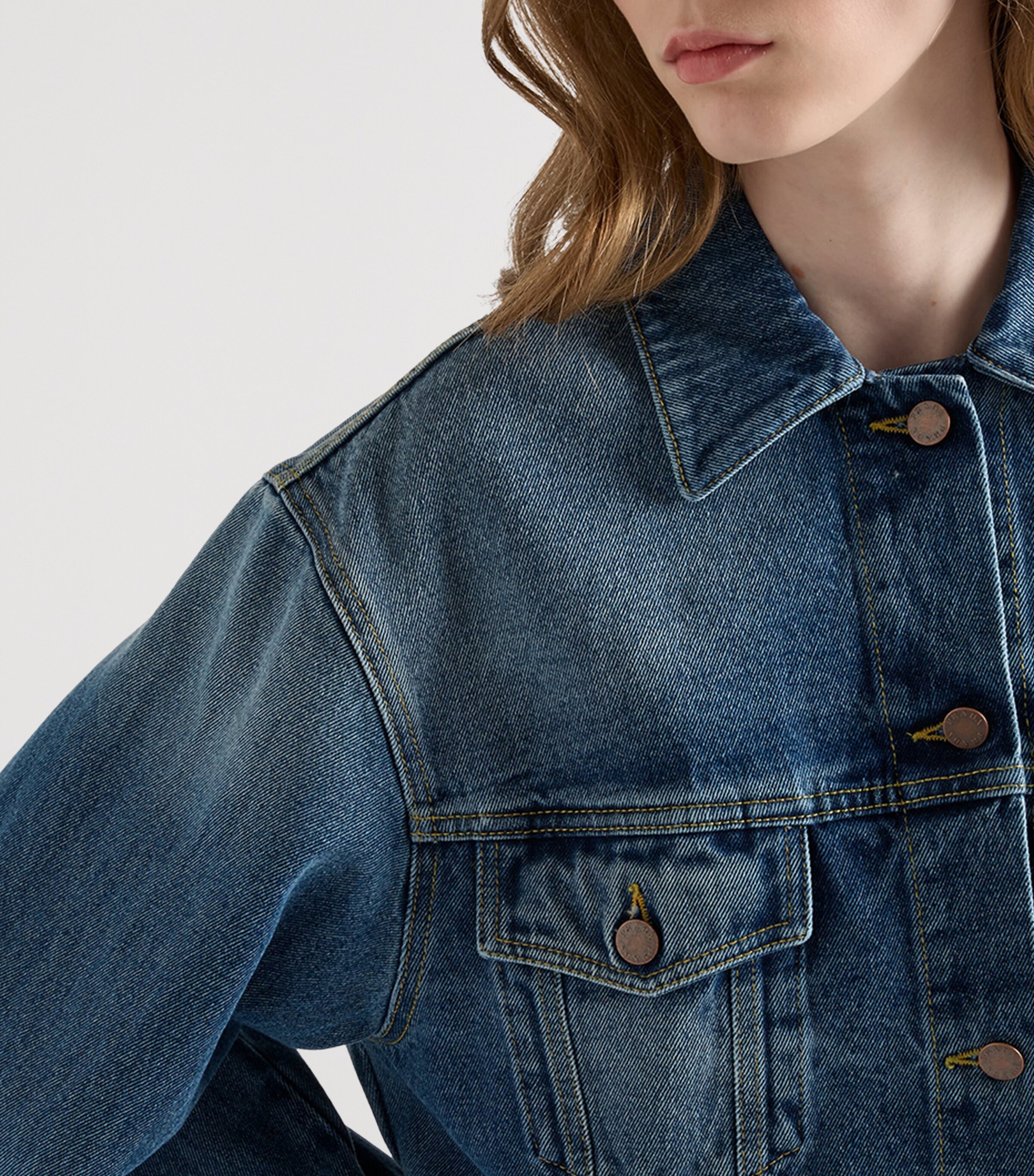 Cropped Denim Jacket F0V3N Image 3