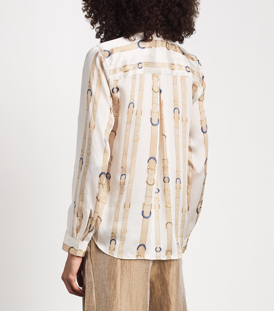 L'Agence Womens Silk Tyler Shirt Ecr Mlt Std Blt Strp Image 5
