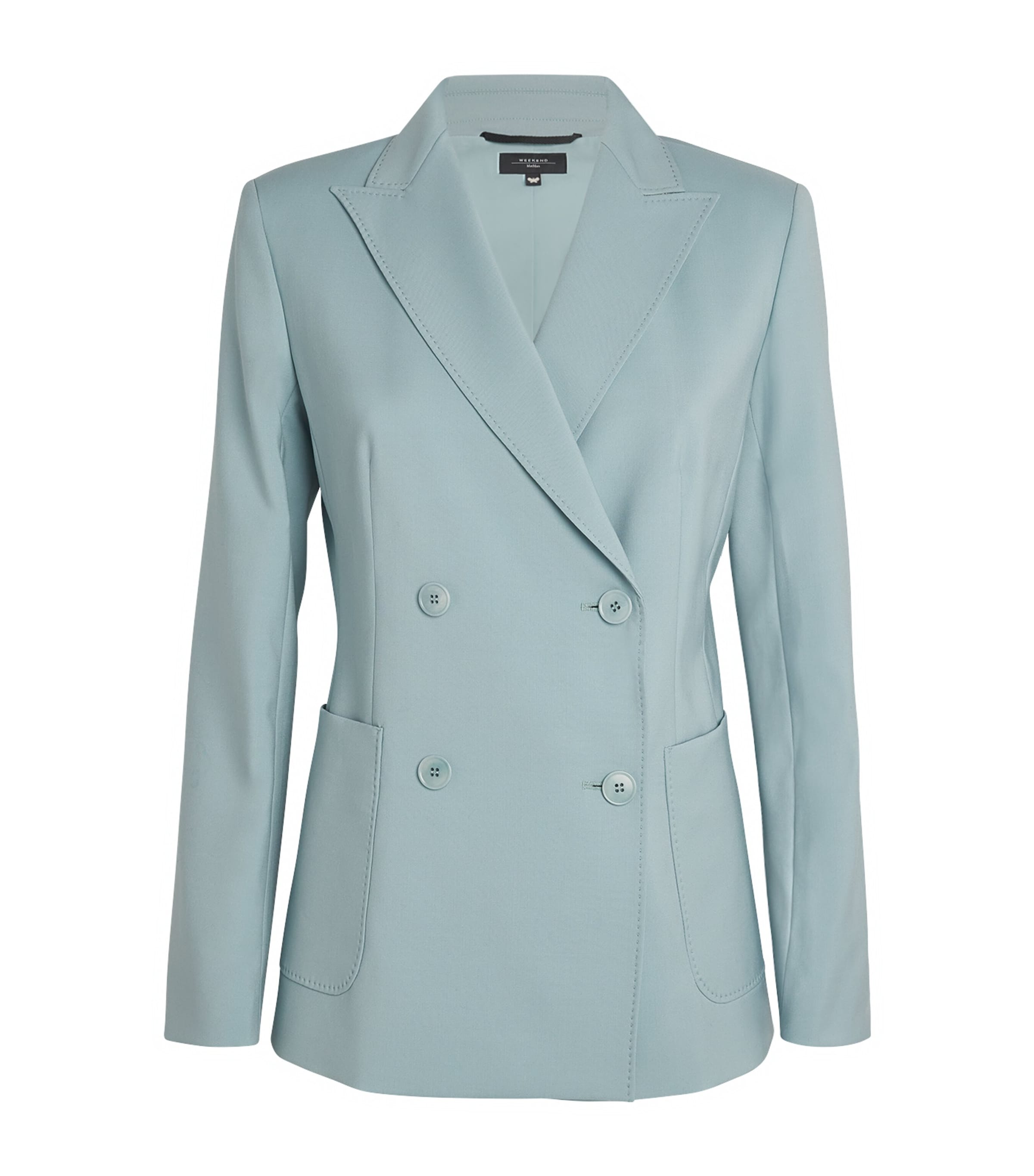 Wool Double-Breasted Blazer PASTEL GREEN Image 1