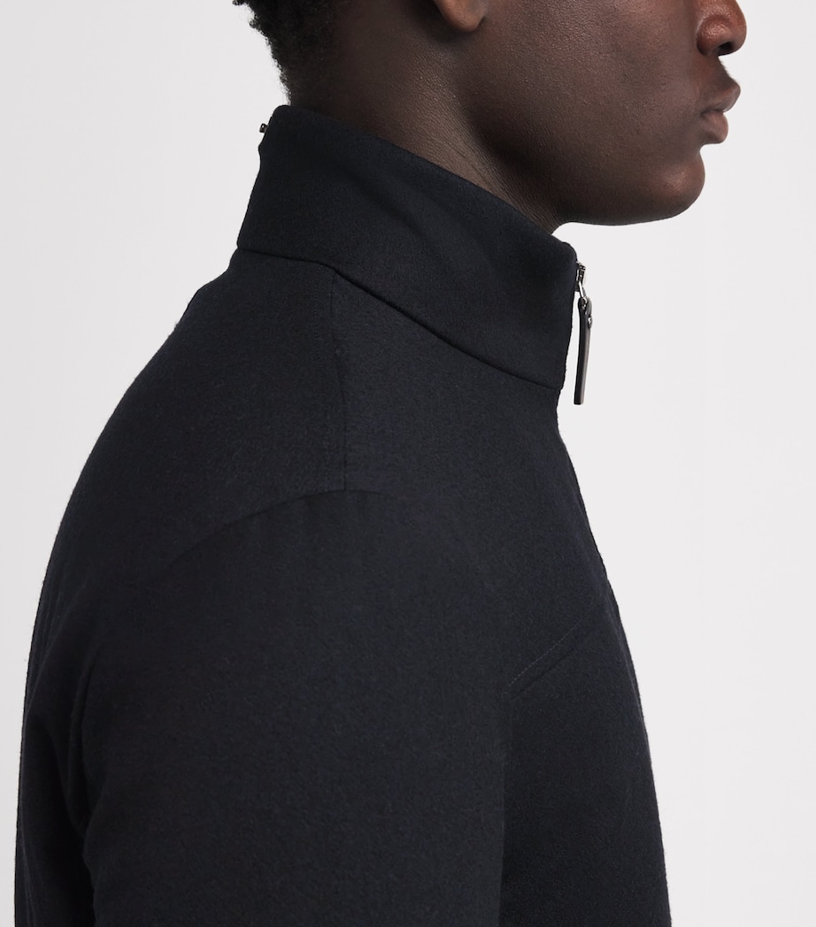 Wool-Blend Shearling-Collar Bomber Jacket 306 Image 6