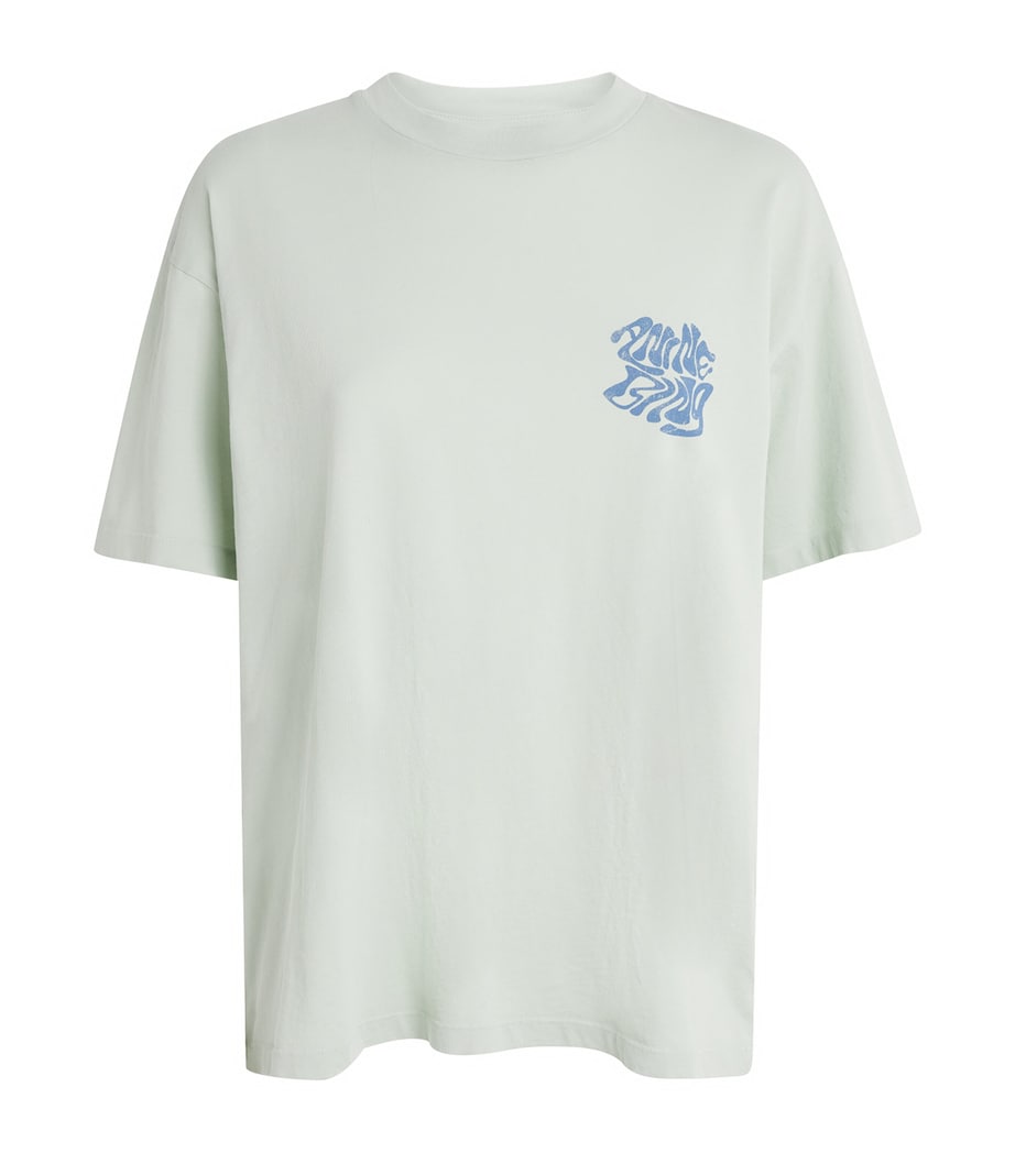ANINE BING Womens Cotton Cade T-Shirt Green Image 1