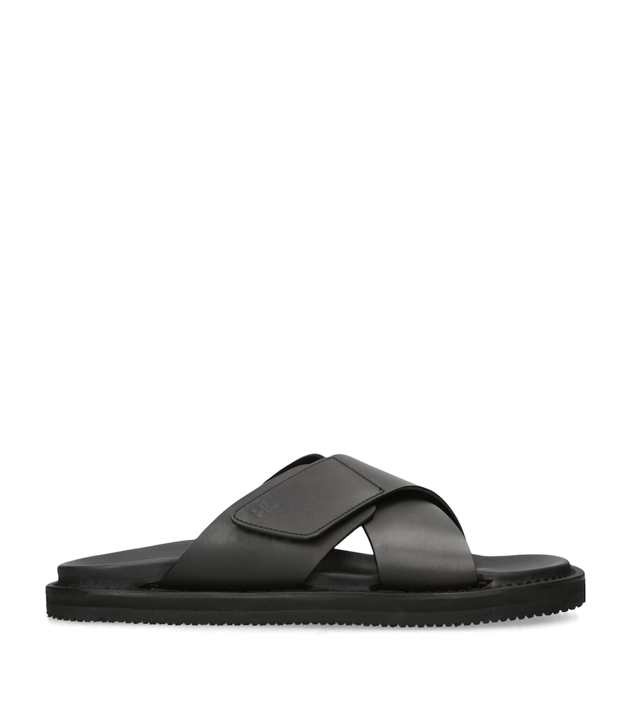 Leather Promenade Cross Sandals BLACK Image 1