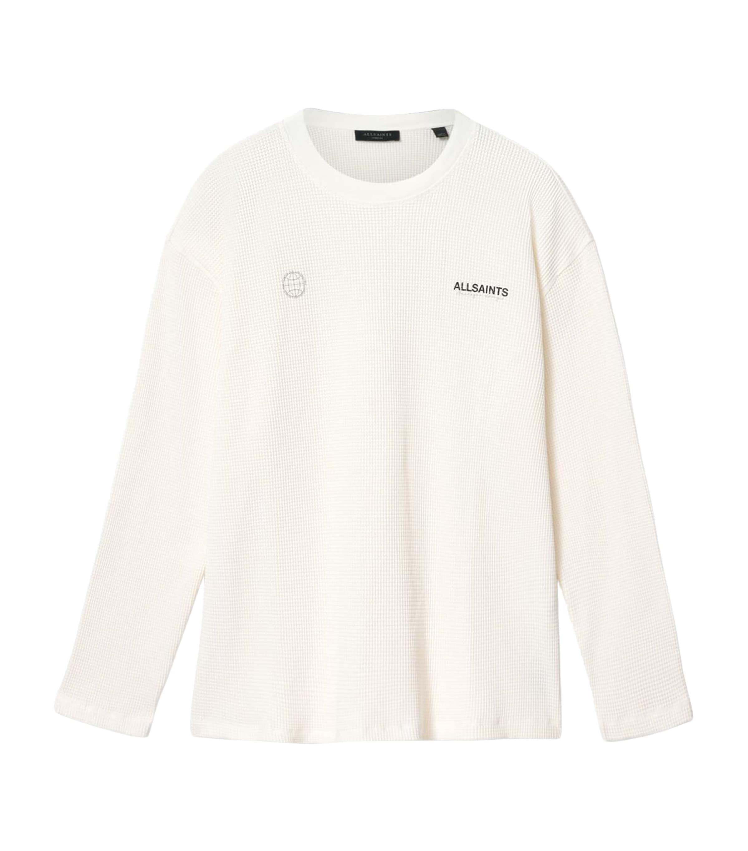 AllSaints Mens Organic Cotton Emblem T-Shirt Cottage White Image 1